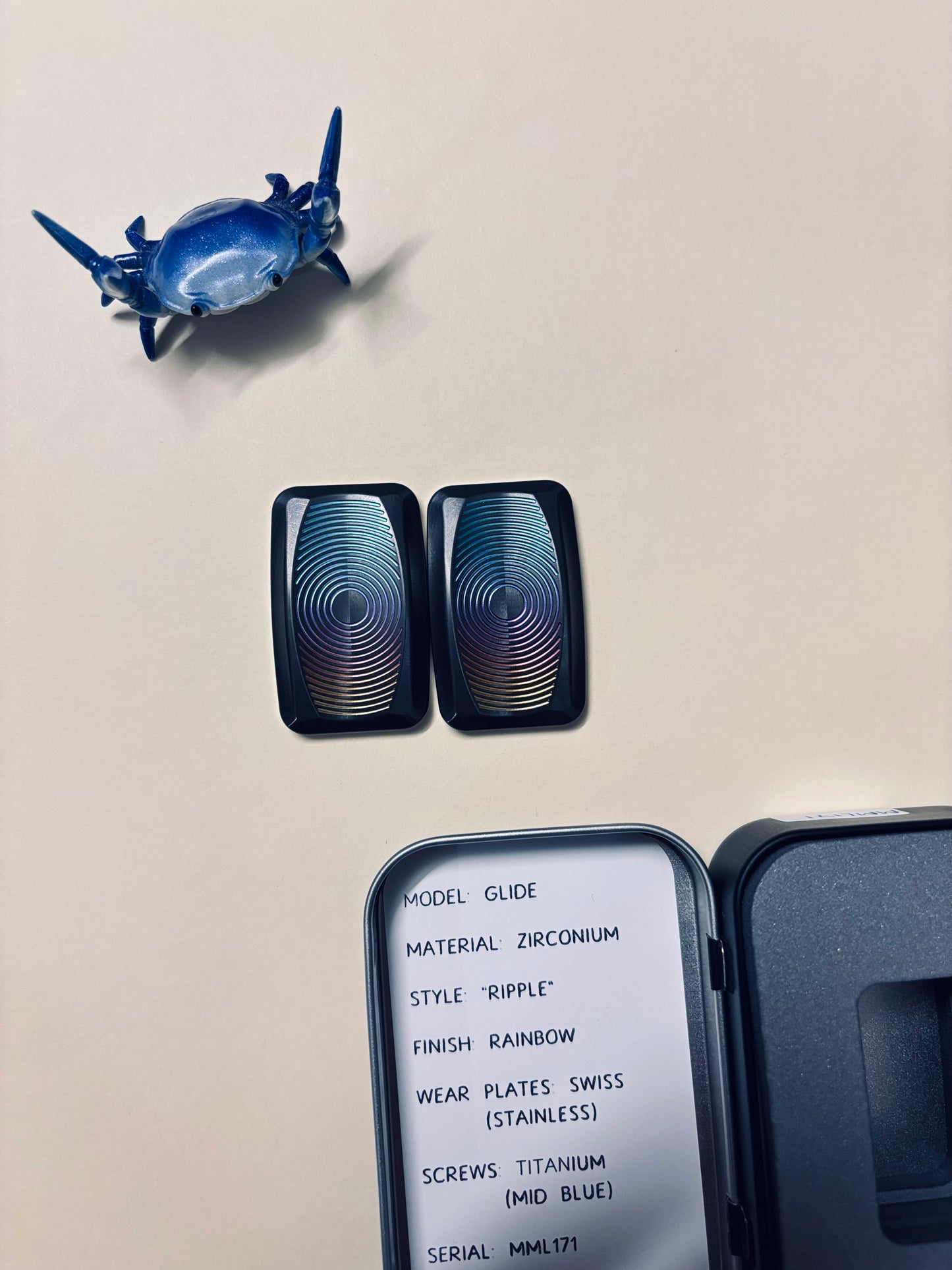 Magnus - glide ripple - zirc / SS - slider - fidget slider