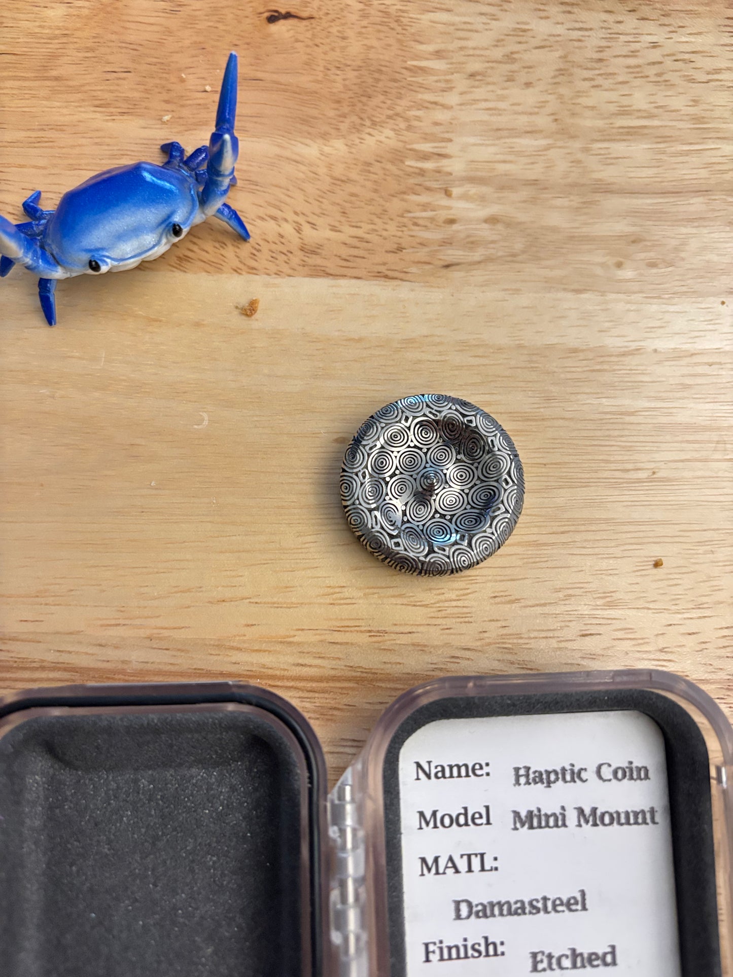 Njthandpower NJT - mini mount damasteel - haptic coin - fidget toy