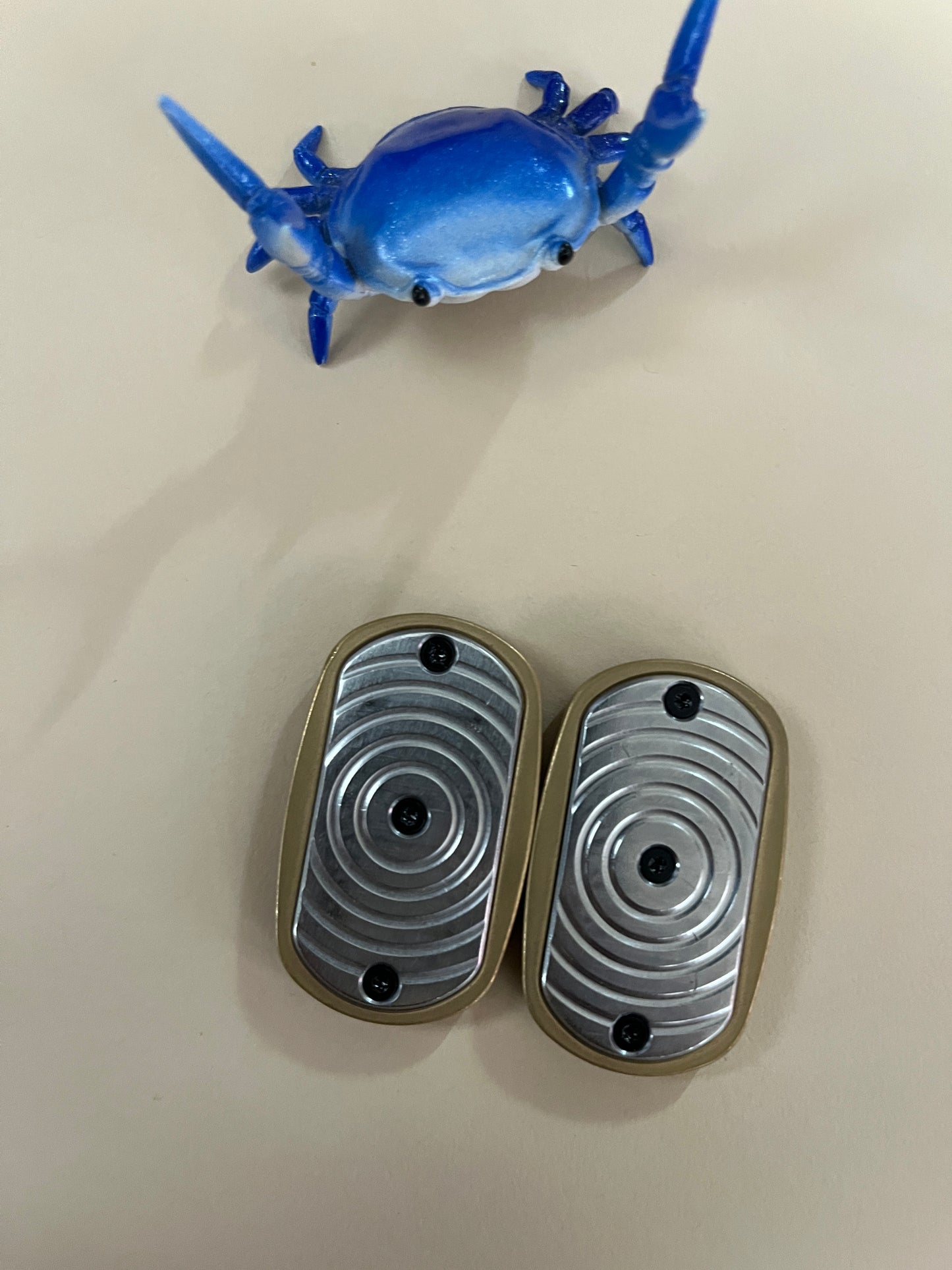 Fidget things - chonky tab - brass with ss plates - fidget toy