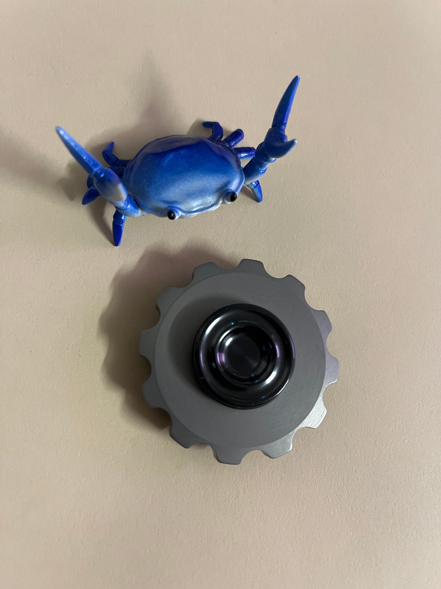 LMS - cog spinner- tungsten with zirc button - fidget spinner