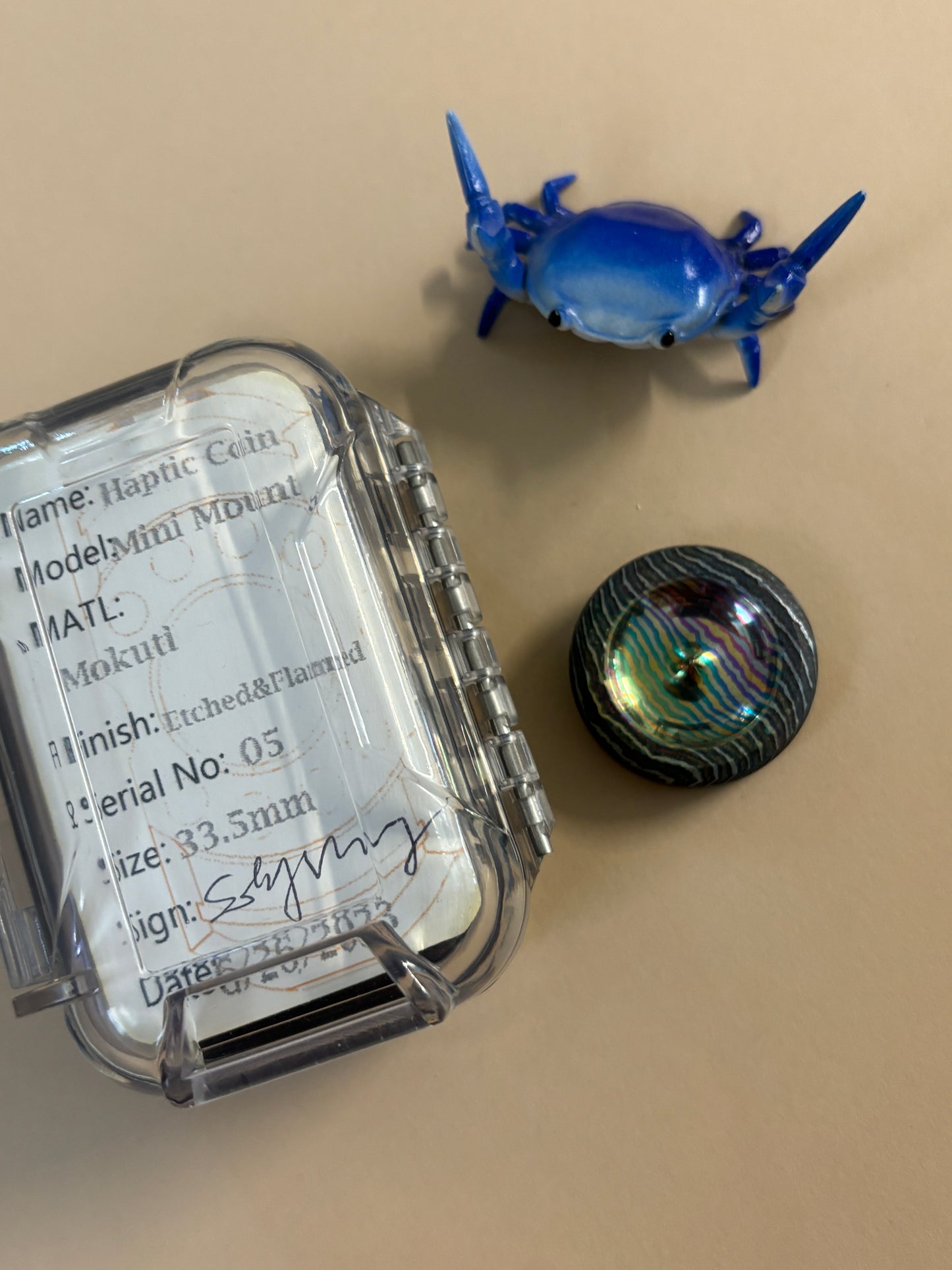 njthandpower NJT - mini mount mokuti - haptic coin - fidget toy