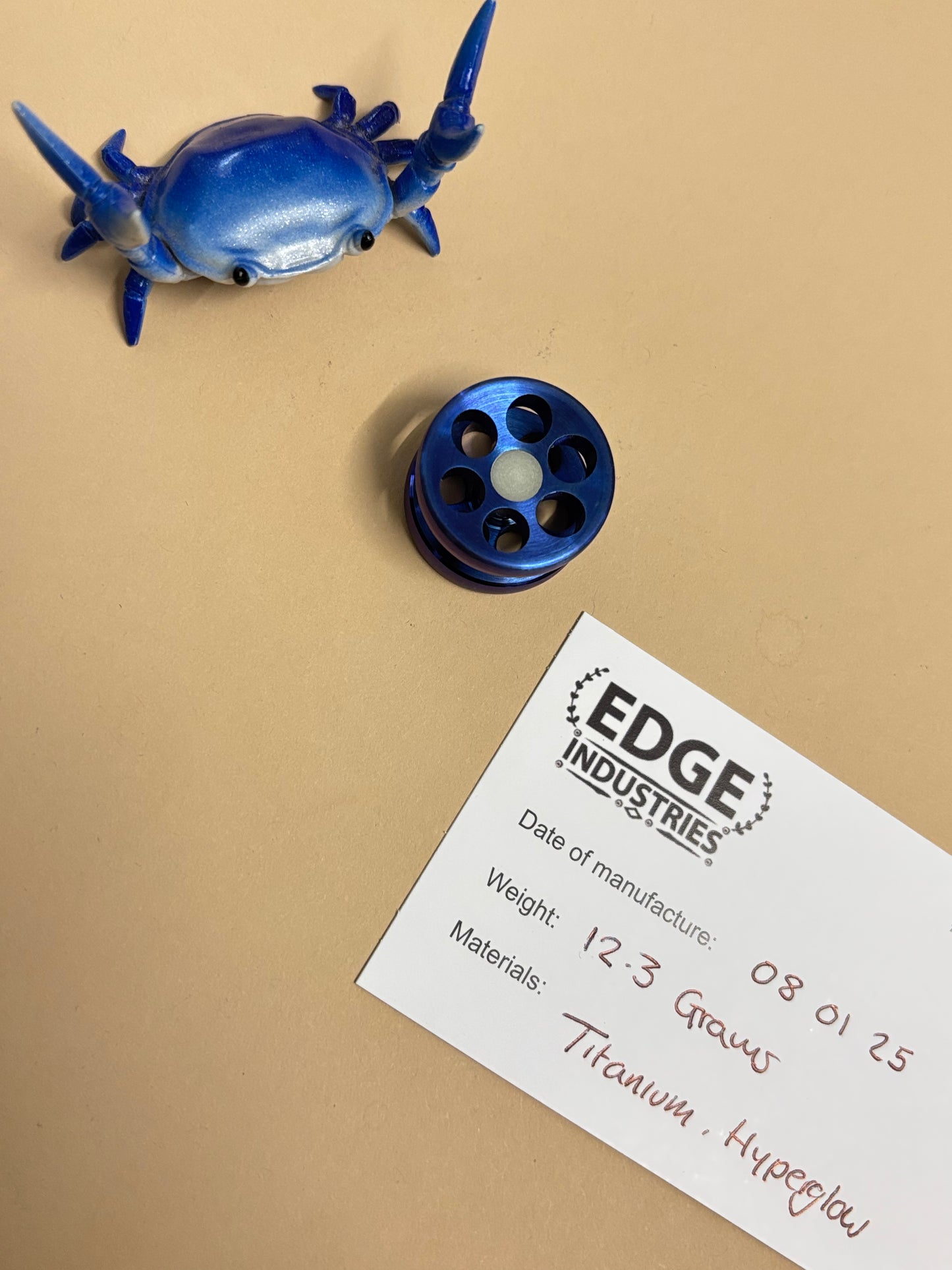 Edge Revolver TI / hyper glow spinner button - fidget toy