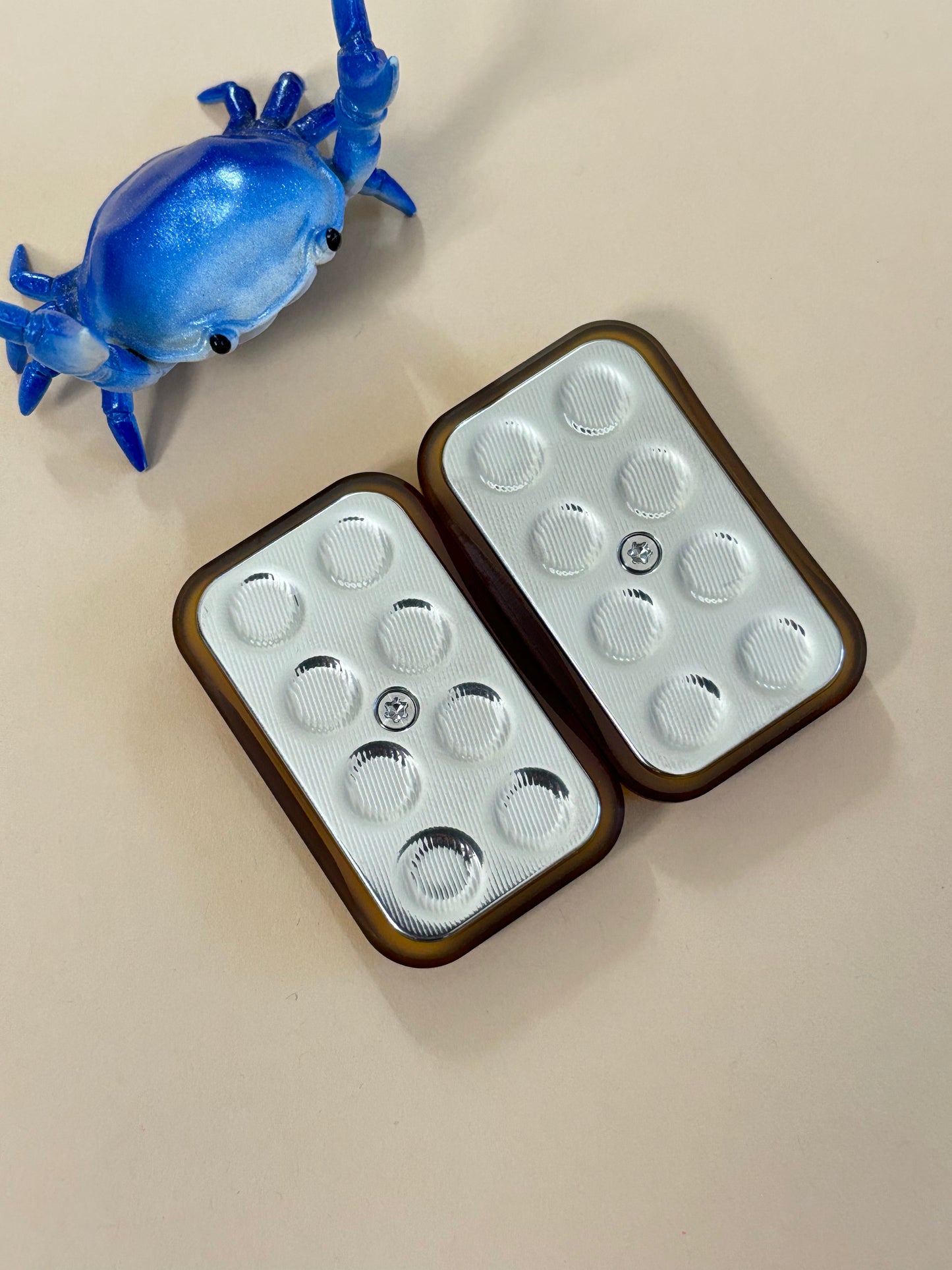 Magnus pebble slider - ultem with SS plate - fidget toy