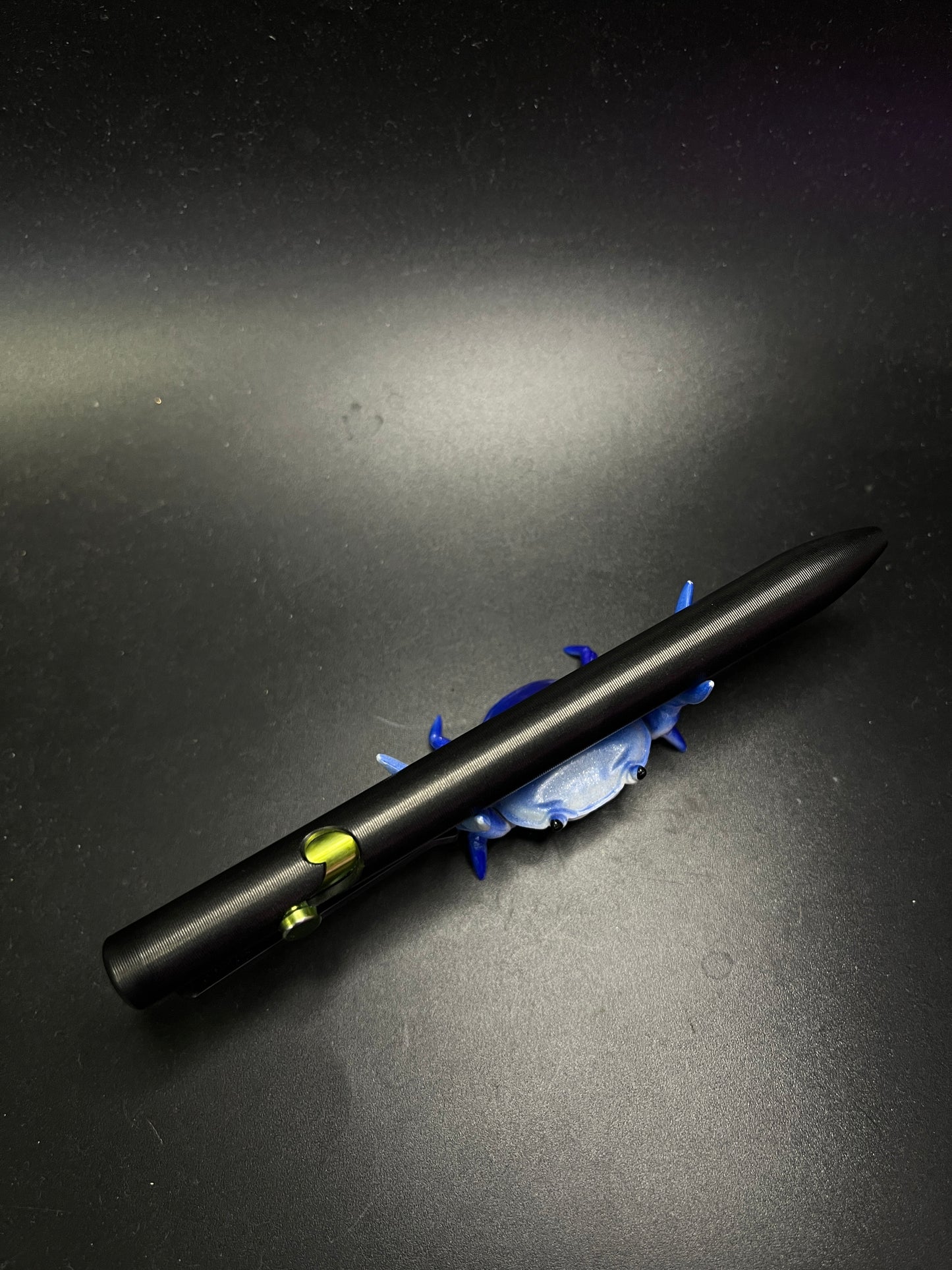 Tactile Turn - DCL - short green bolt action pen with Damascus bolt - edc