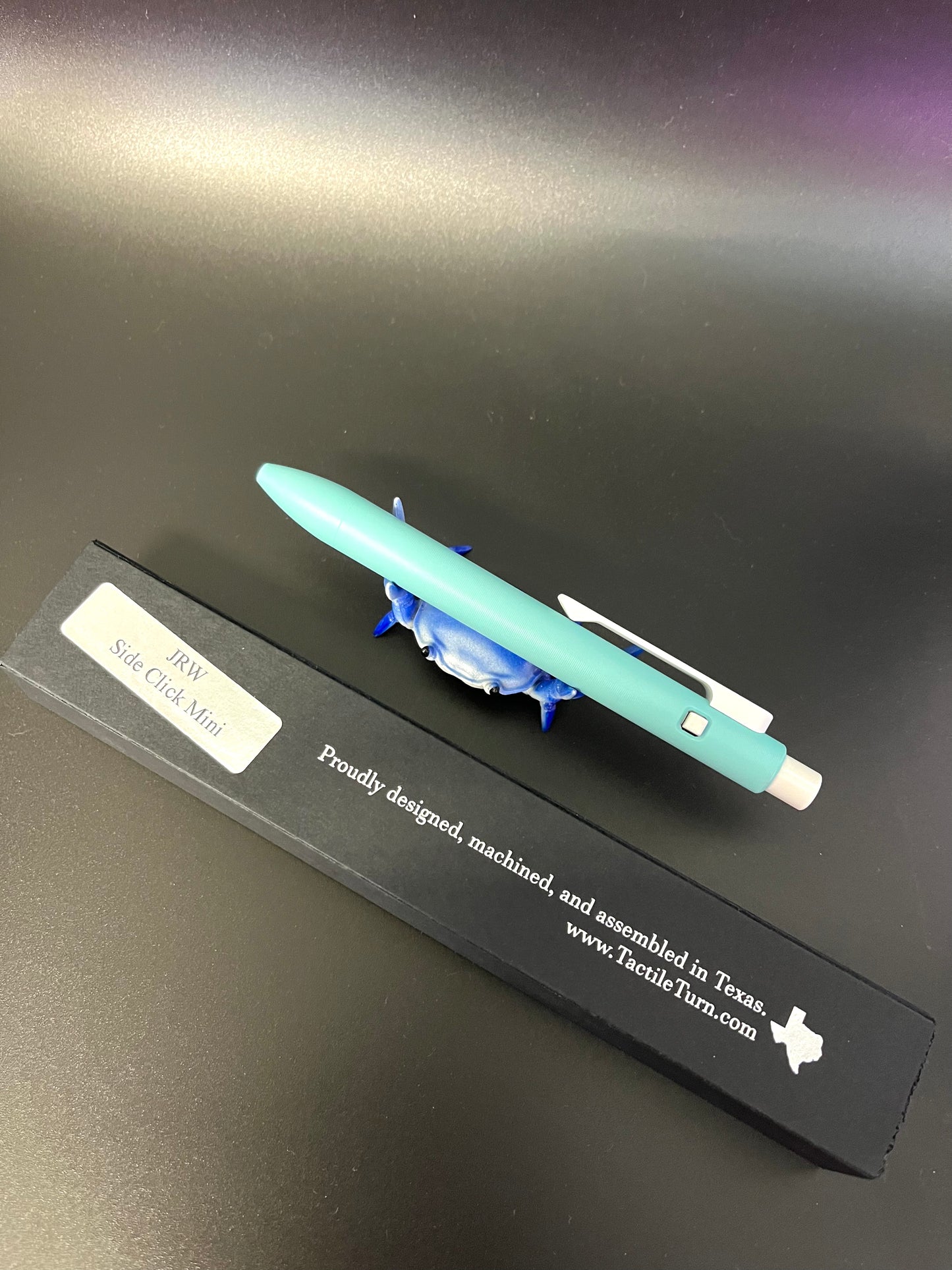 Tactile Turn JRW - tiffany blue - side click mini - bolt action pen - edc
