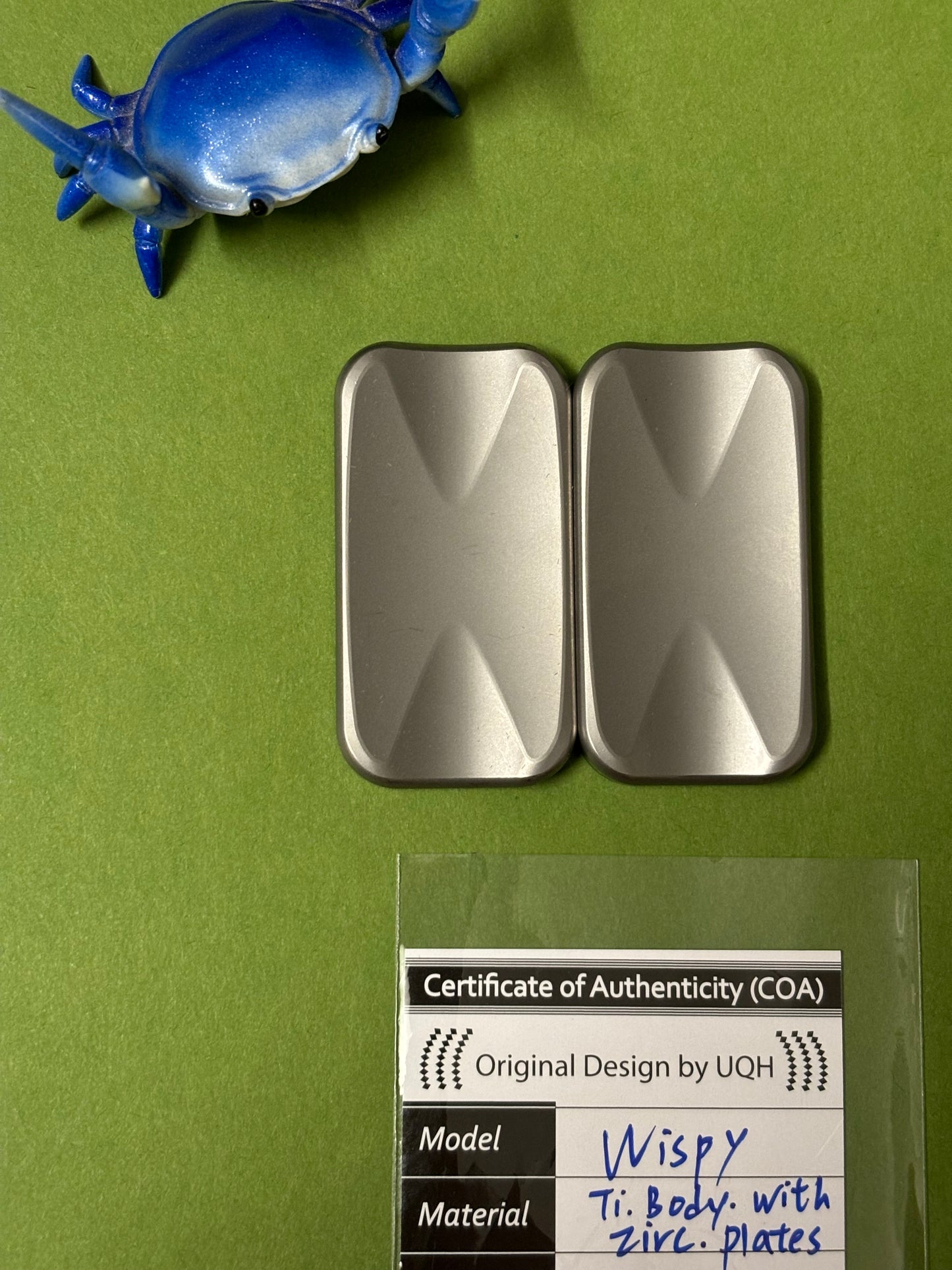 UQH - Wispy slider -  titanium with zirc plates - Fidget toy