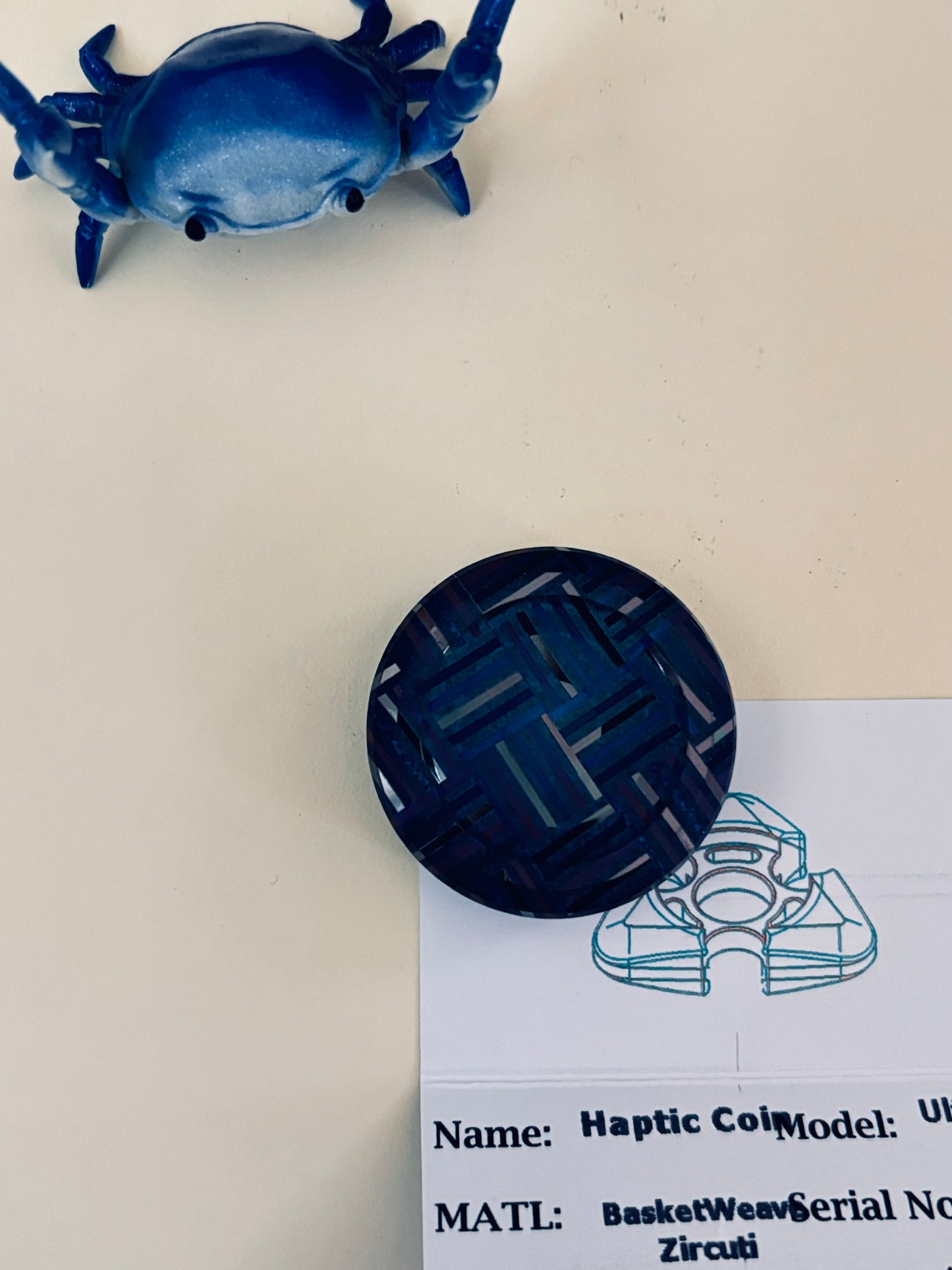 njthandpower NJT - zircuti basketweave - Ulte haptic coin - fidget toy