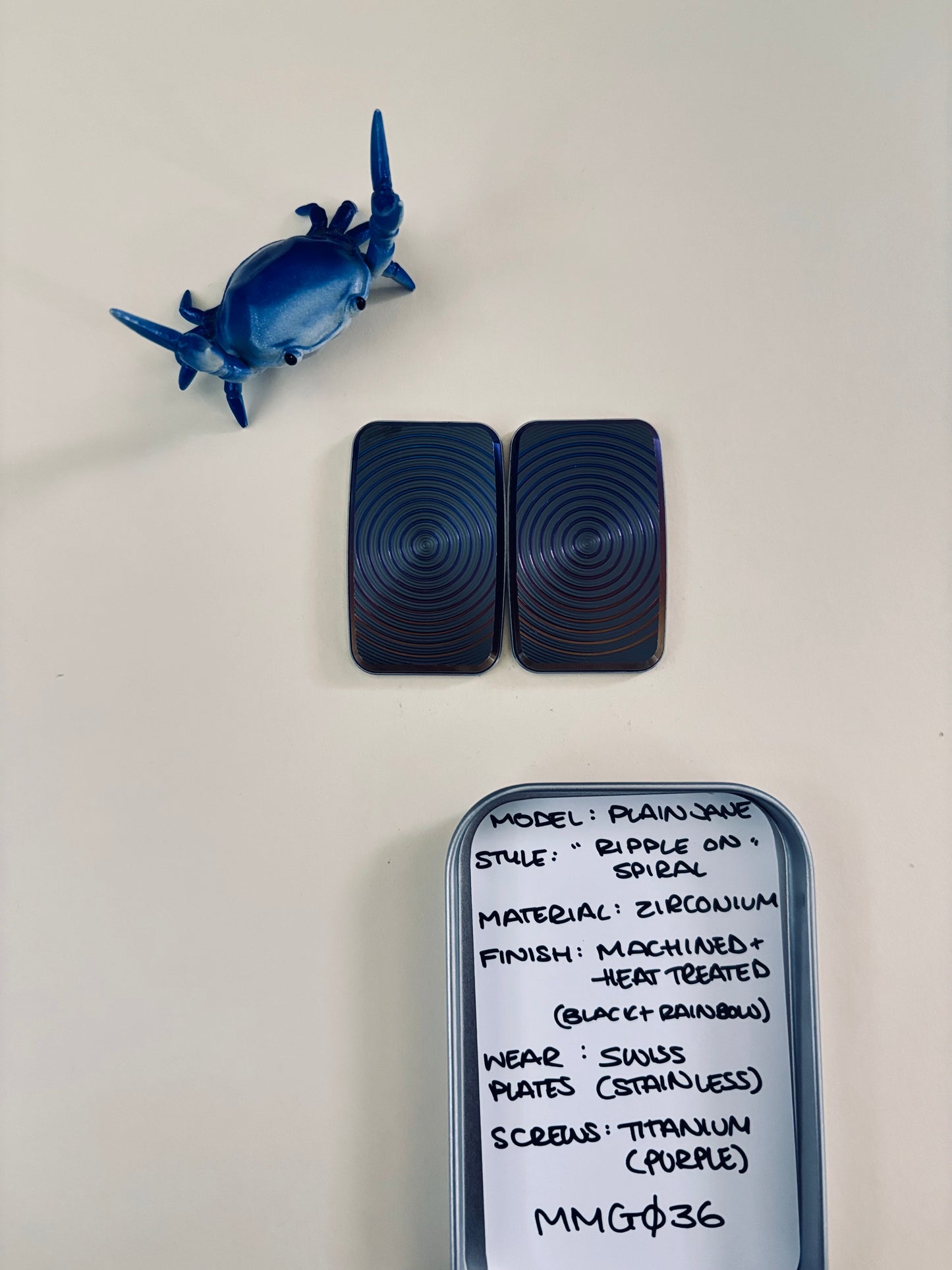 Magnus maglab plain jane ripple on spiral - zirc with SS plate - fidget toy