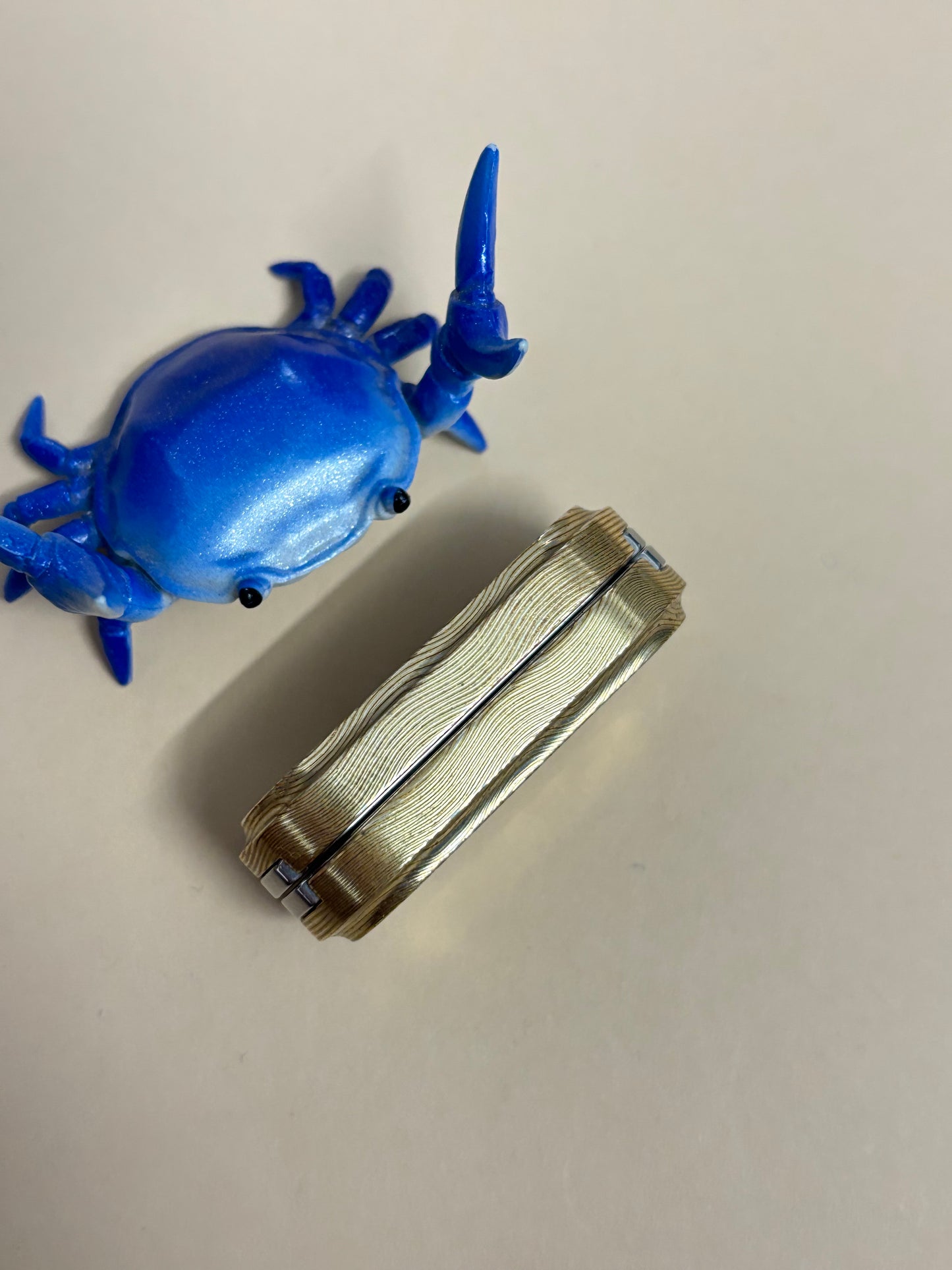 01Edc - rotating mechanical slider -mokume - fidget toy