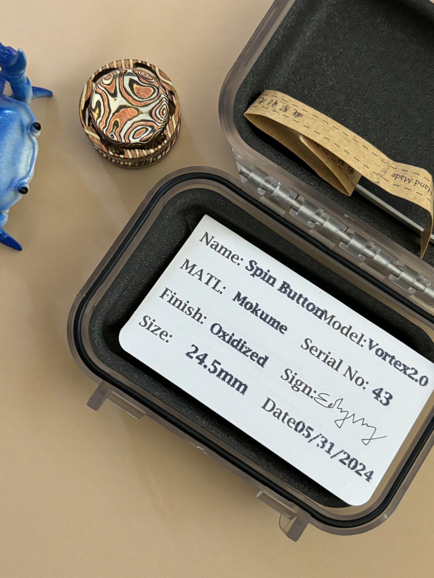 njthandpower NJT - Mokume vortex 2.0 button - fidget toy