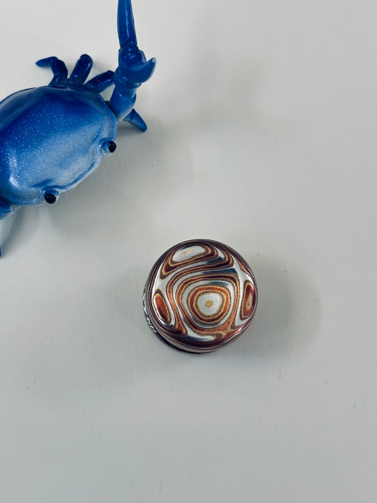 Njthandpower NJT - mokume 22mm dish button - fidget toy