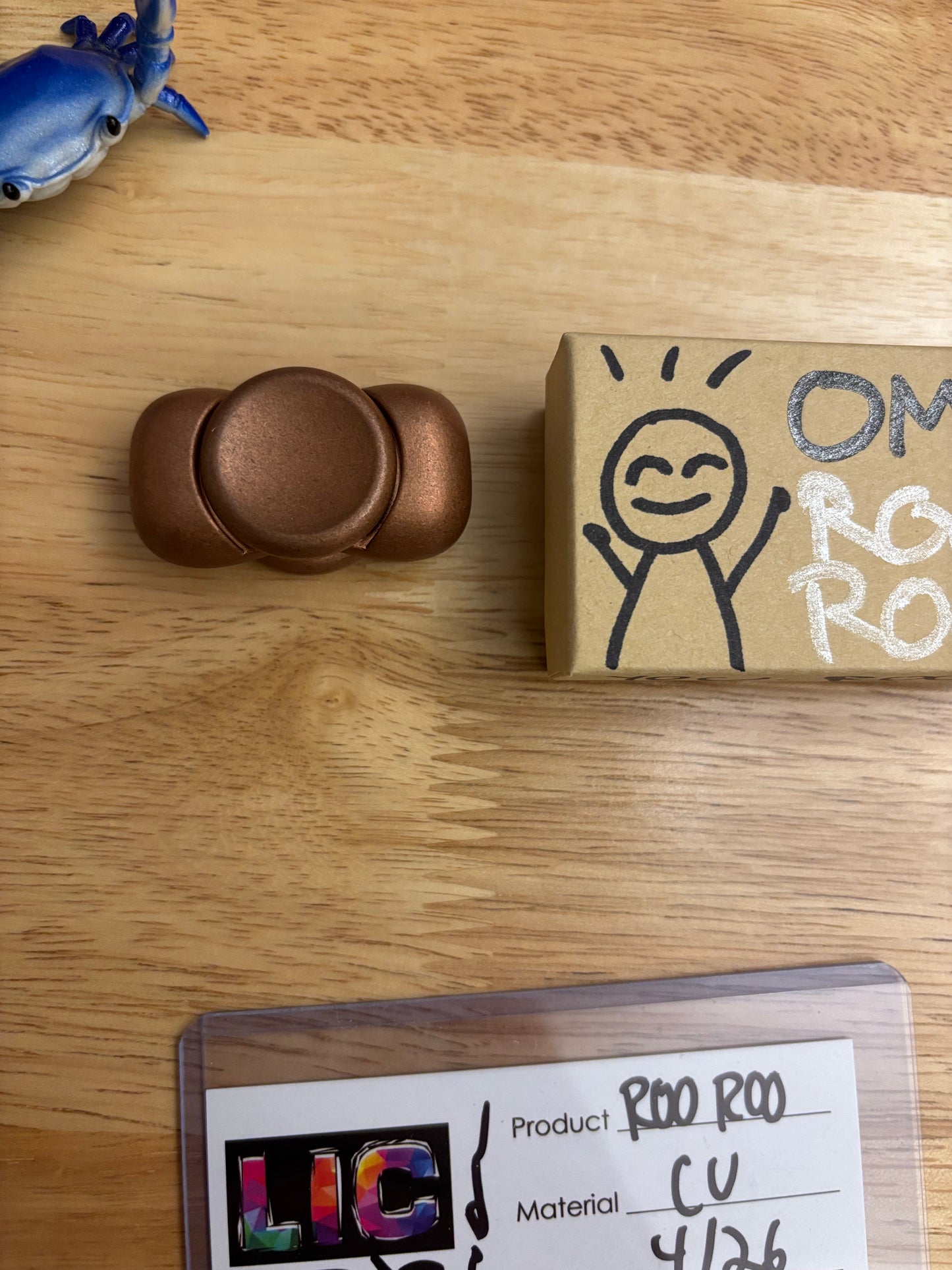 LIC EDC - Roo Roo - copper - fidget spinner  - fidget toy
