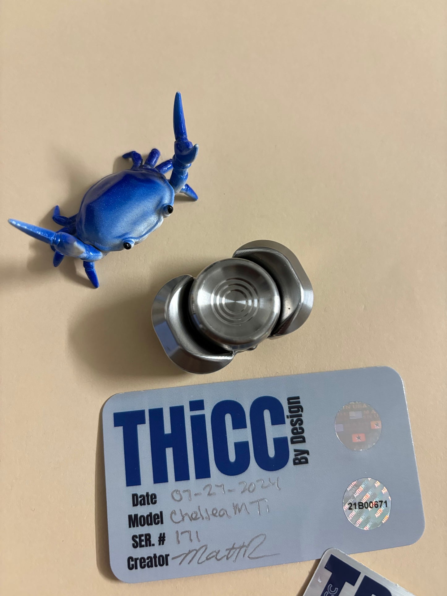 Indy Thicc - chelsea M titanium - fidget spinner - fidget toy