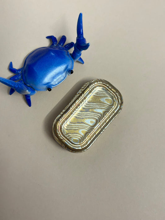 01Edc - rotating mechanical slider -mokume - fidget toy