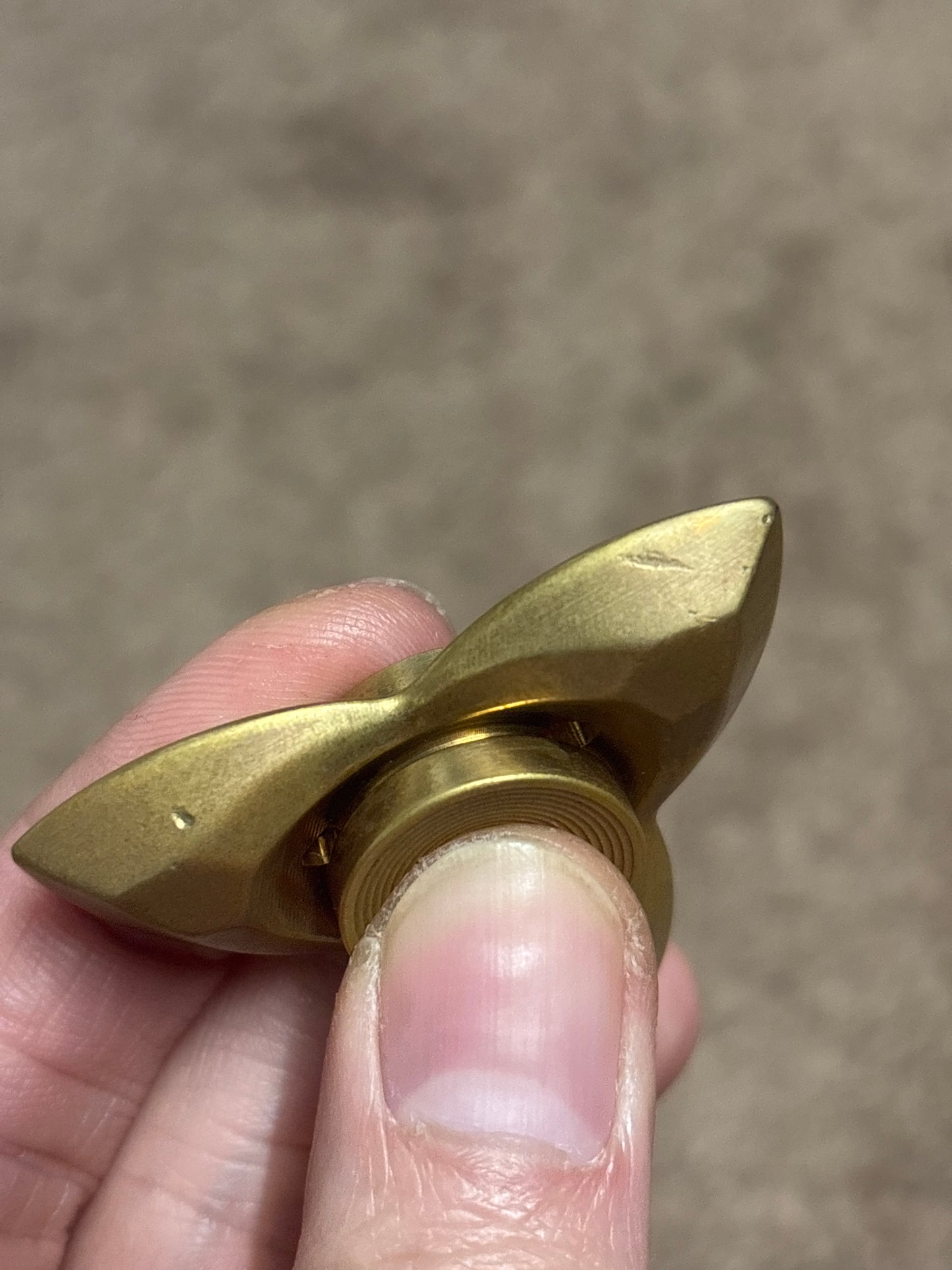 Damned design - brass -  triad  - fidget spinner - Fidget toy