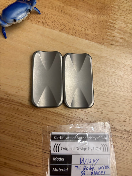 UQH - Wispy slider -  titanium with ss plates - Fidget toy