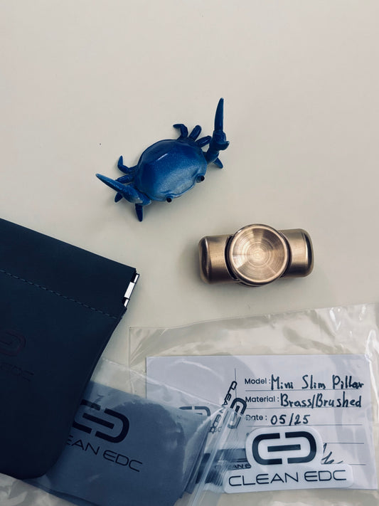 Clean EDC - mini slim pillar - brass - fidget spinner - fidget toy
