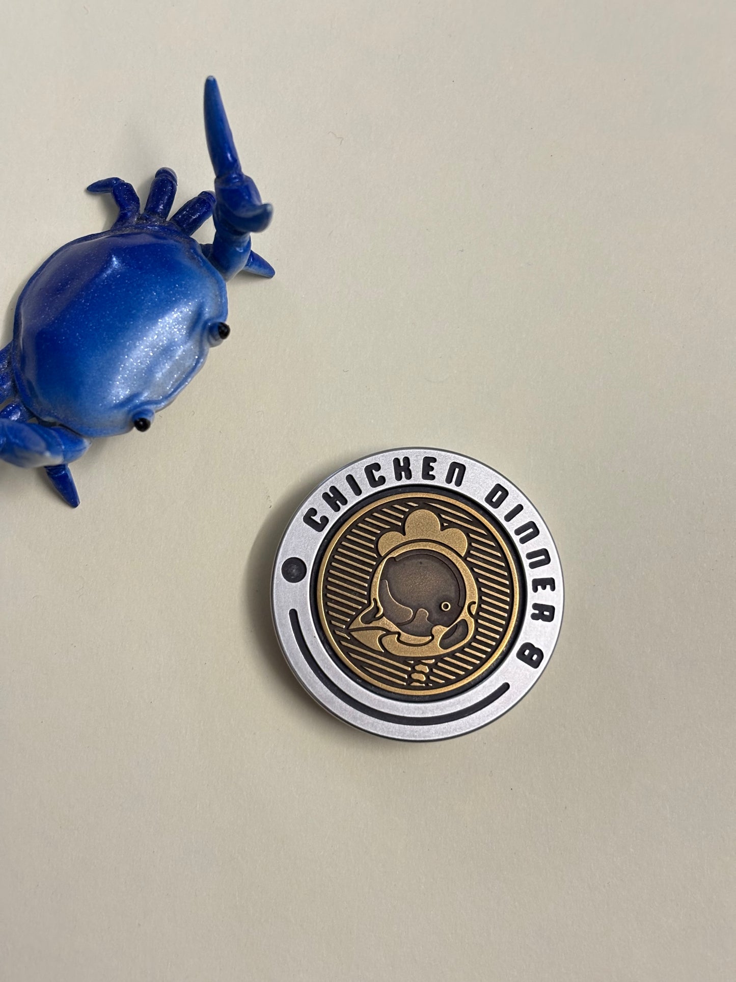 ACEDC - chicken dinner haptic coin - fidget toy