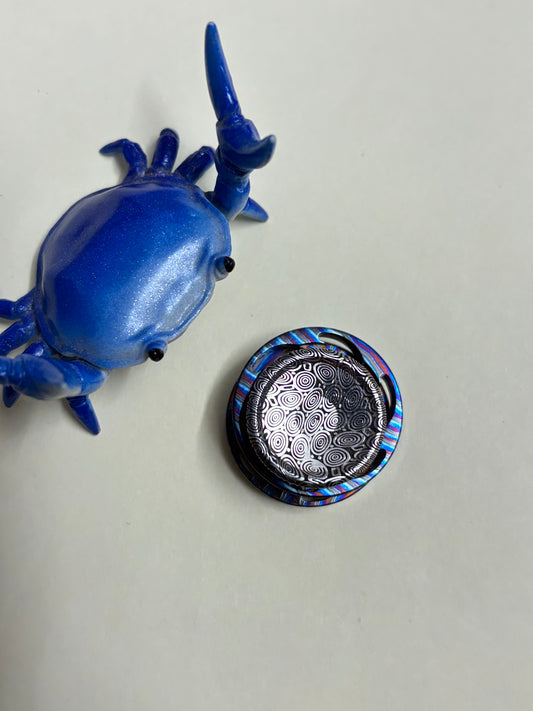 Njthandpower NJT - damasteel and zircuti vortex 2.0 button - fidget toy