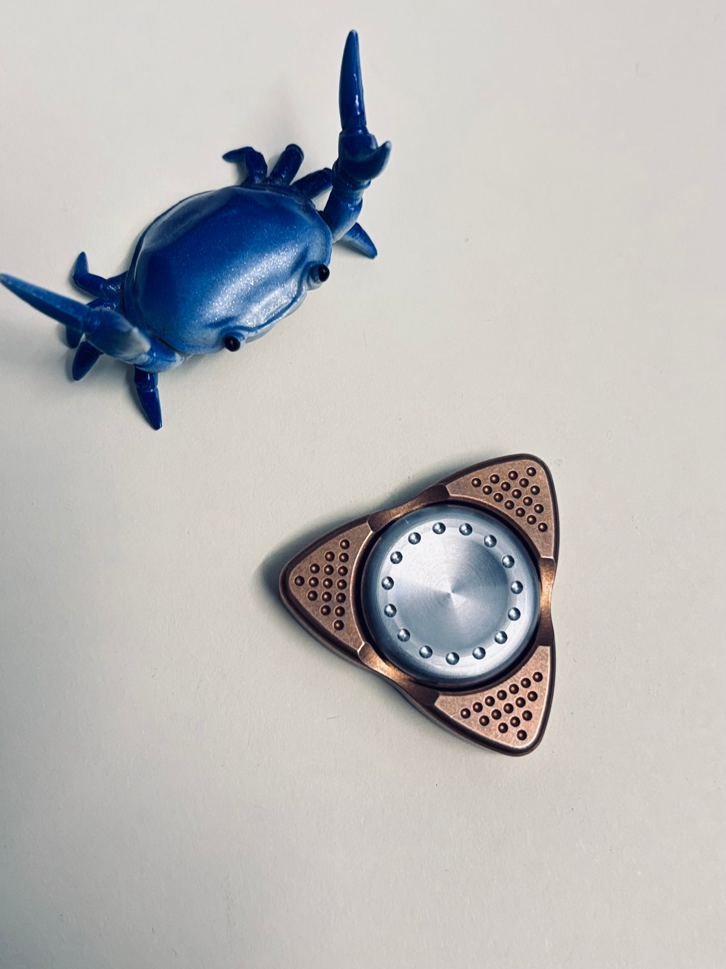 Pose tri cocoon dot - bronze with SS button - fidget spinner  - fidget toyz