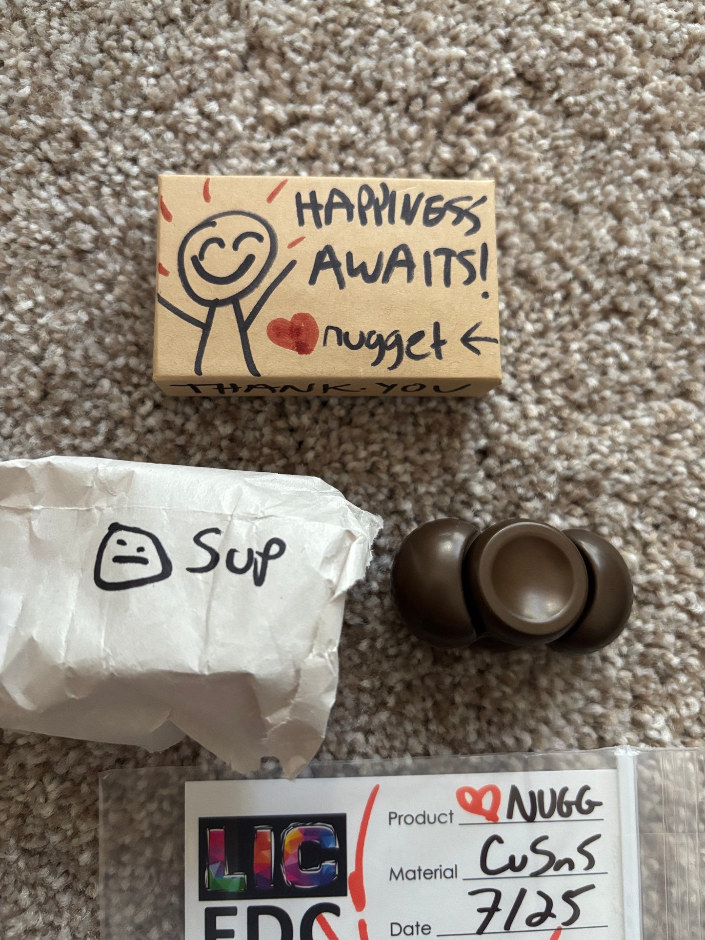 LIC - love nugget - bronze - cusn5 - fidget spinner  - fidget toy