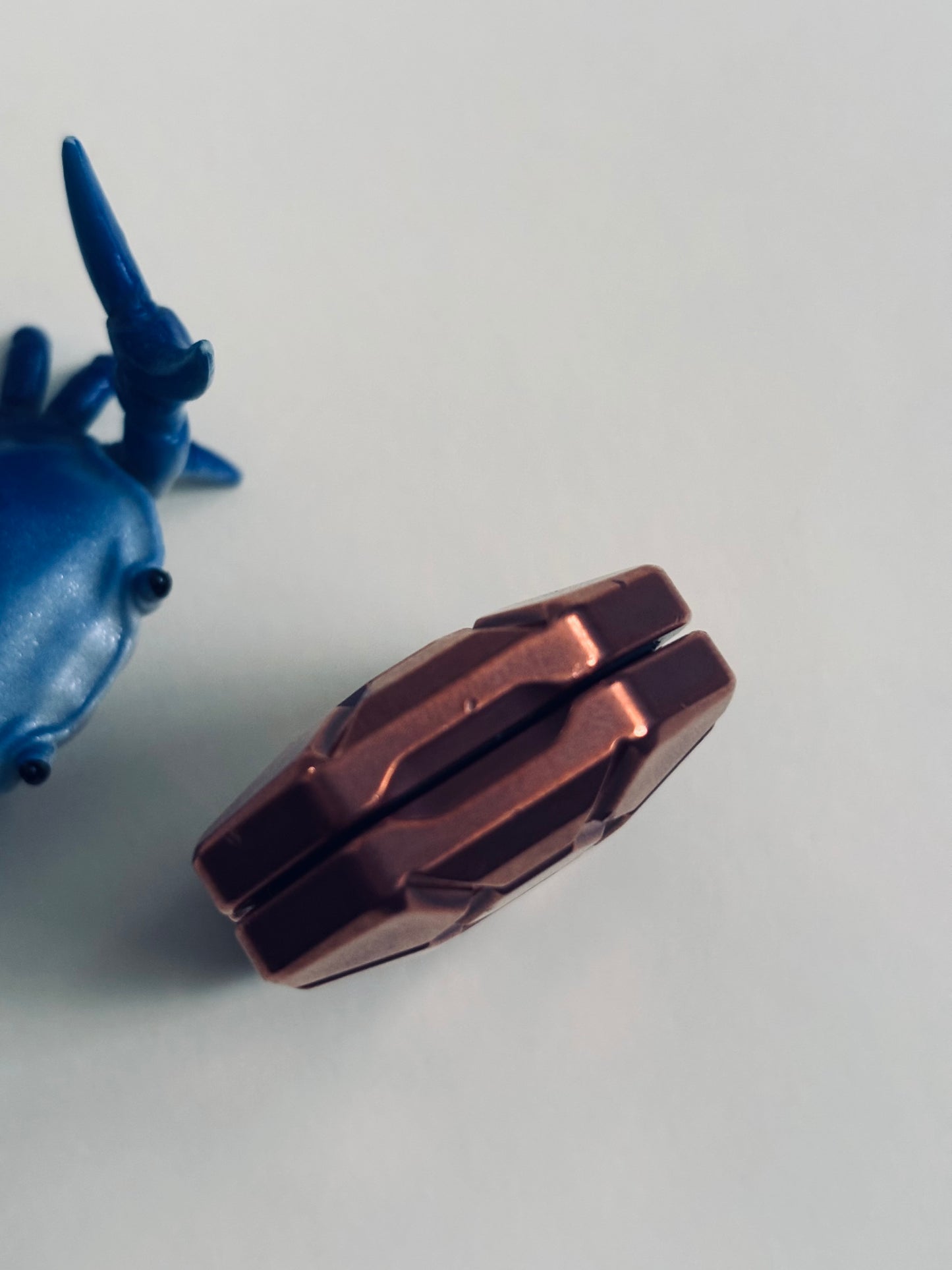 Magnus 3 click turtle slider - copper with zirc screw plate - fidget toy