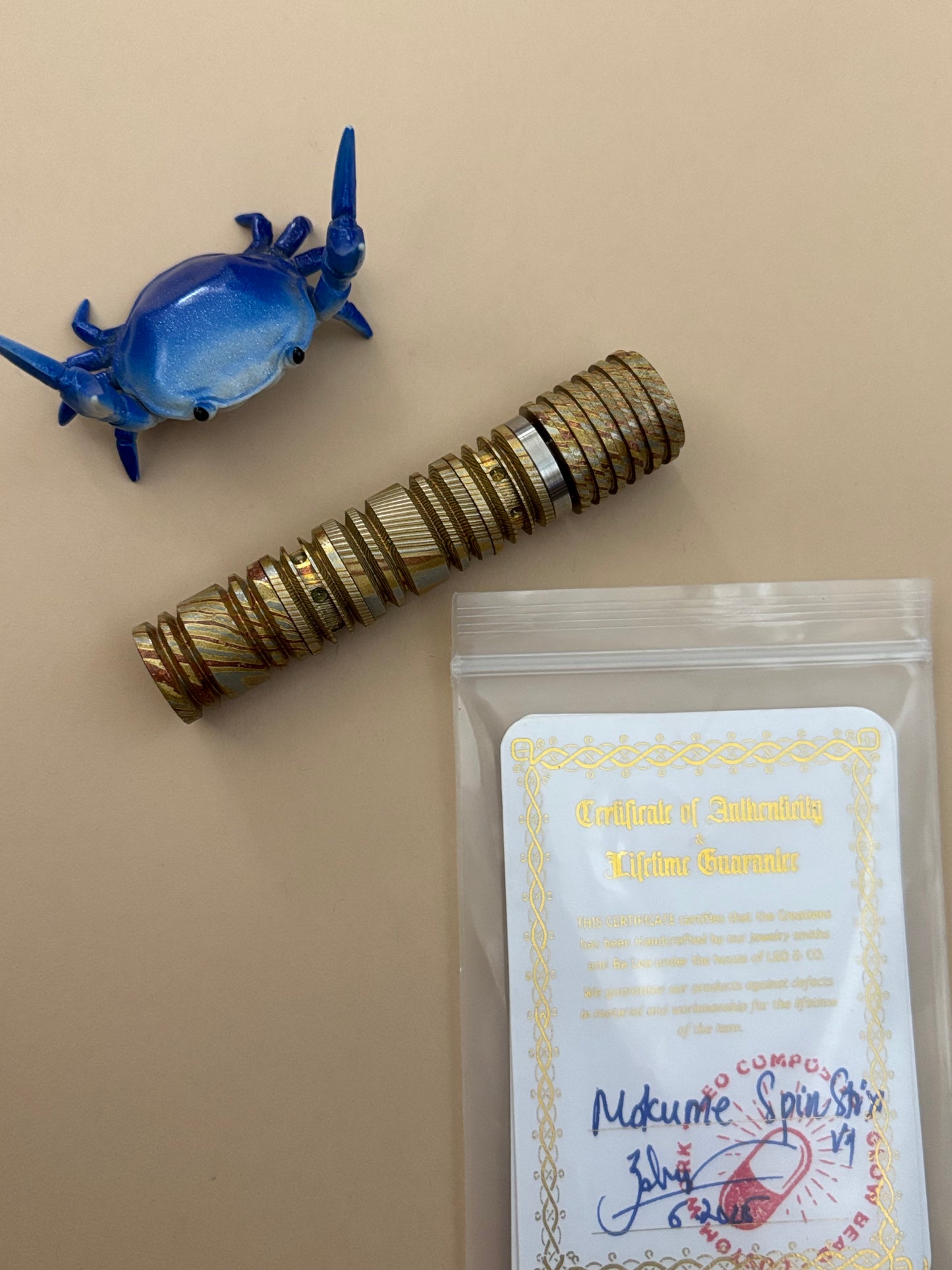 LC Creation  - Mokume spin stick - fidget toy