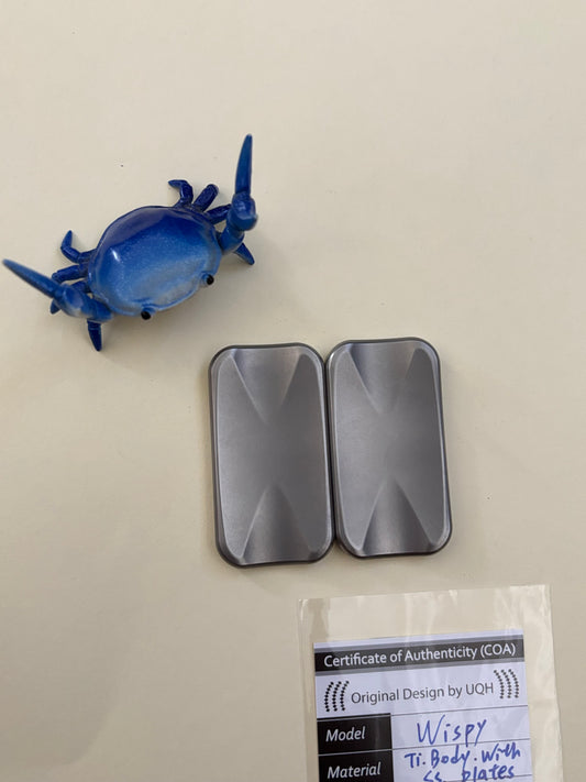 UQH - Wispy slider -  titanium with ss plates - Fidget toy