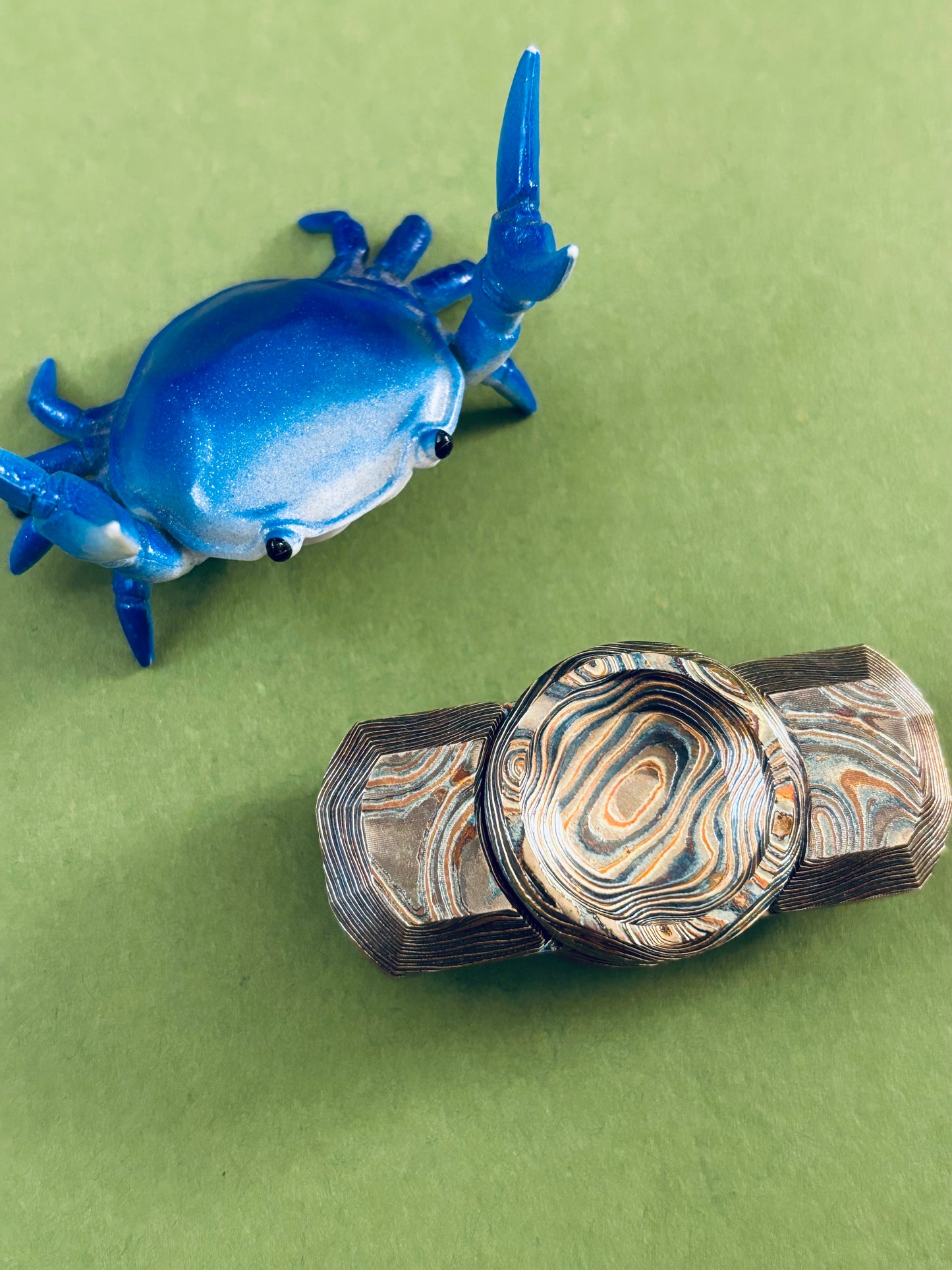 Njthandpower - nebu 2.0 mokume spinner - fidget toy
