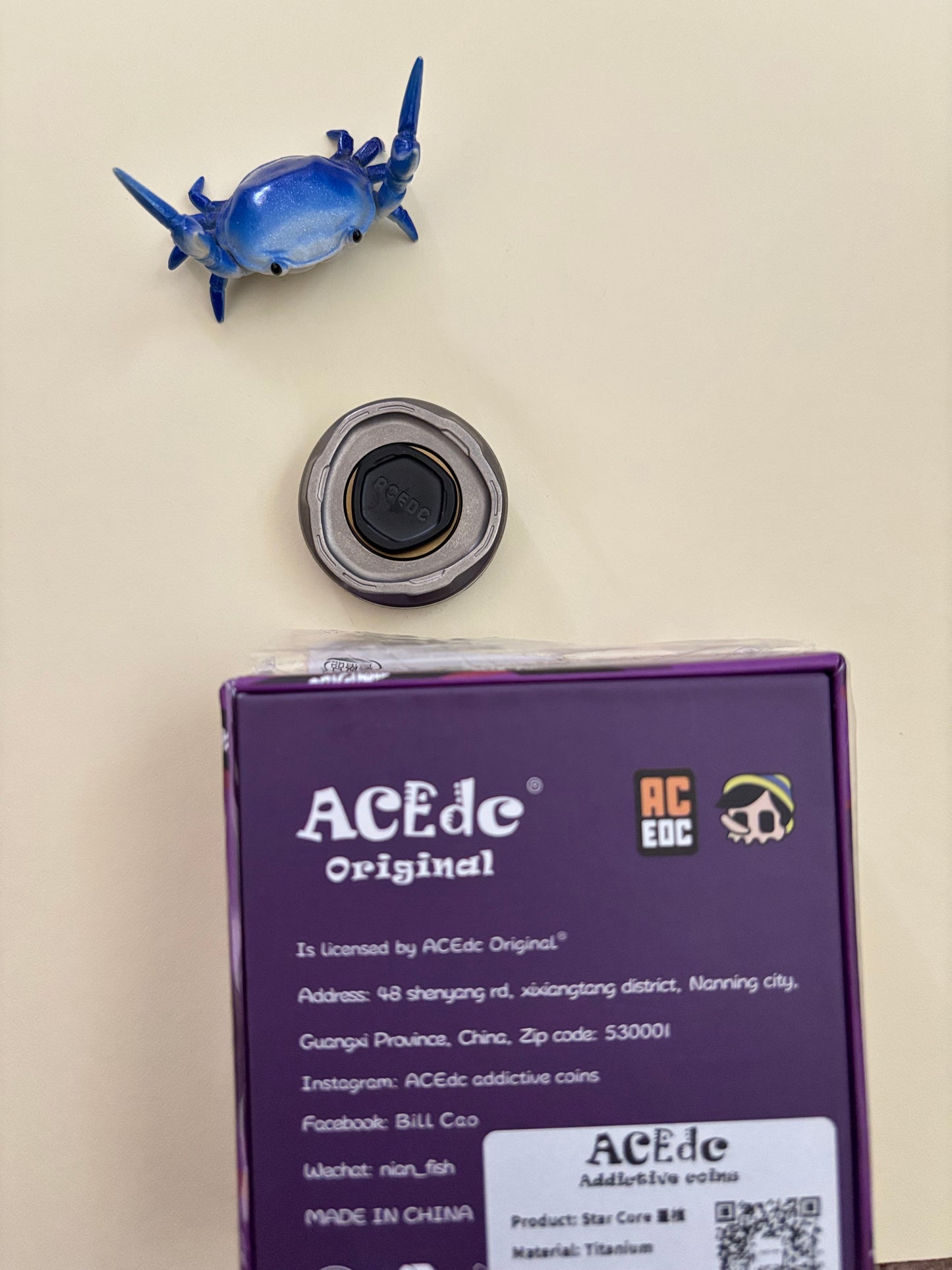 ACEDC starcore ti - spinner and haptic coin - haptic coin fidget toy