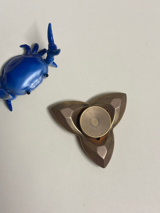 Damned design - brass -  triad  - fidget spinner - Fidget toy