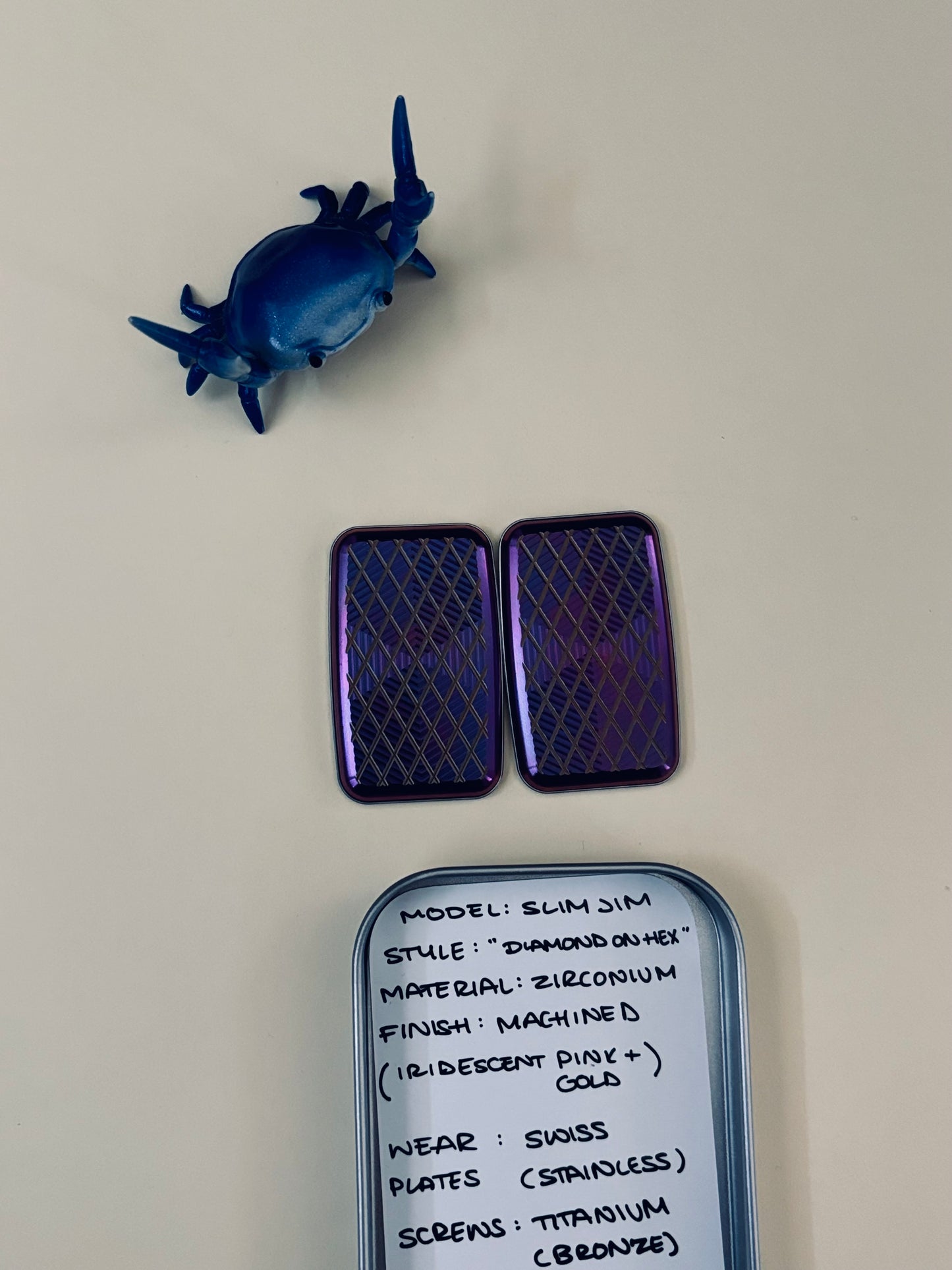 Magnus maglab slim jim diamond on hex - zirc with SS plate - fidget toy