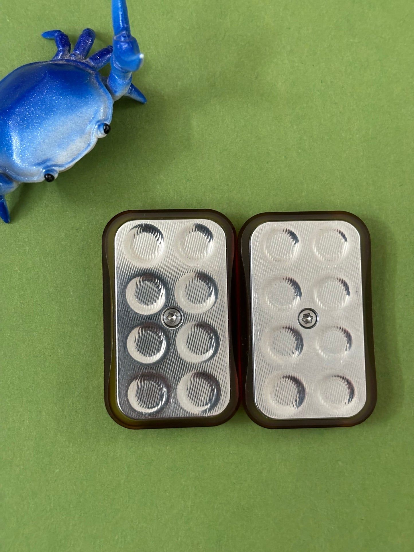 Magnus pebble slider - ultem with SS plate - fidget toy