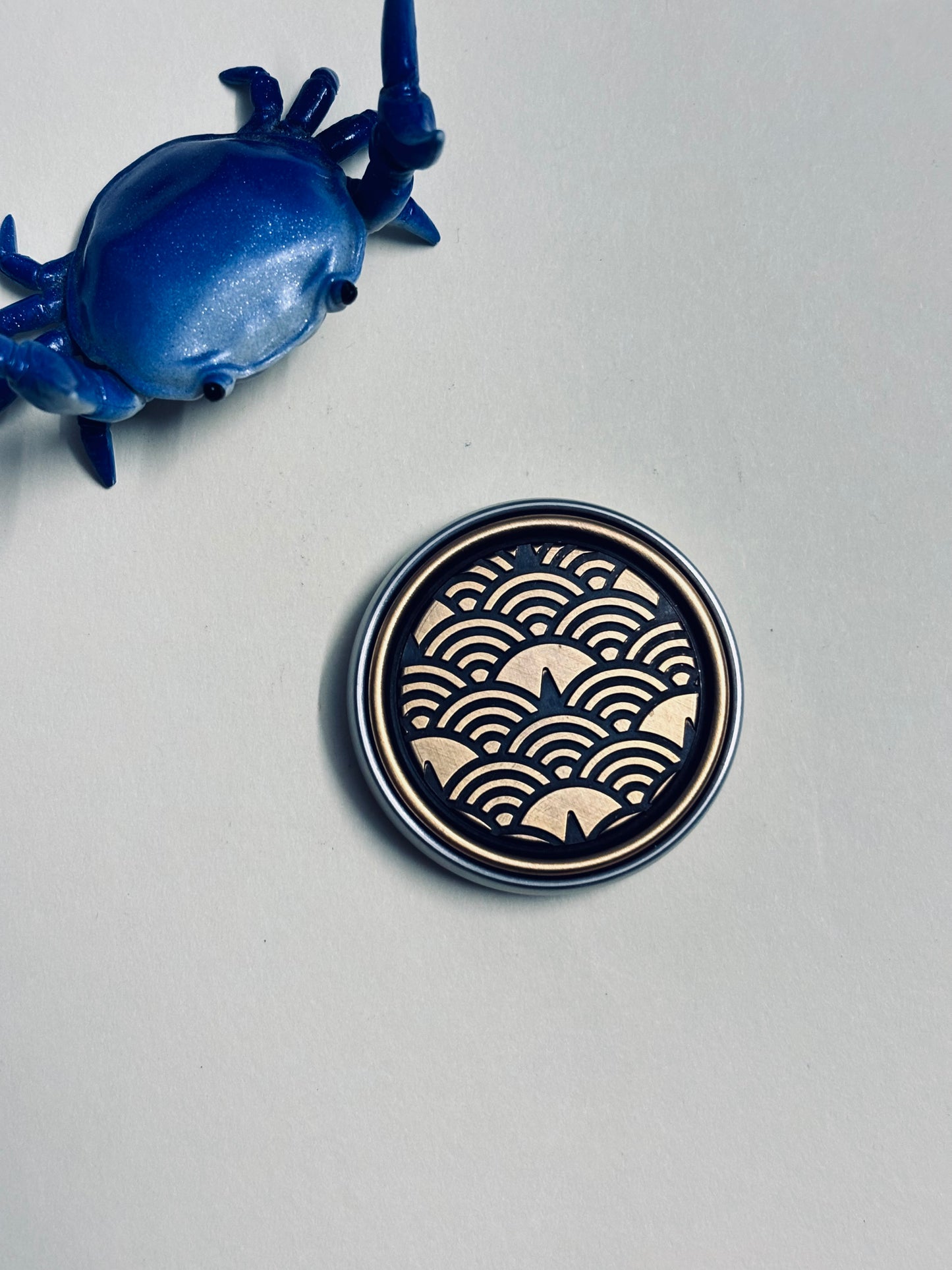 Umburry - Seigaiha  - brass /TI armor coin - haptic coin - fidget toy