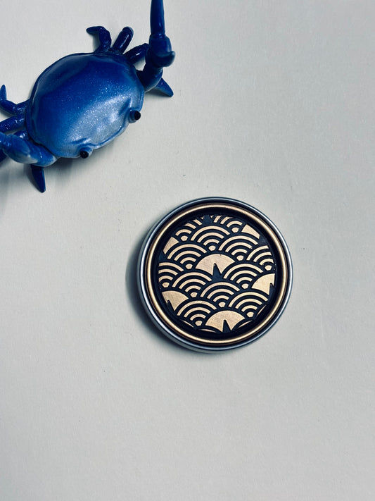 Umburry - Seigaiha  - brass /TI armor coin - haptic coin - fidget toy