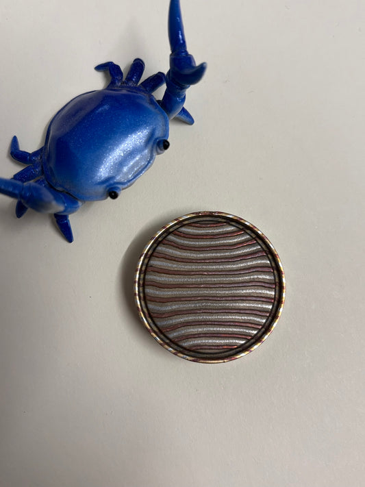 Umburry - etched mokume mid sized - haptic coin - fidget toy
