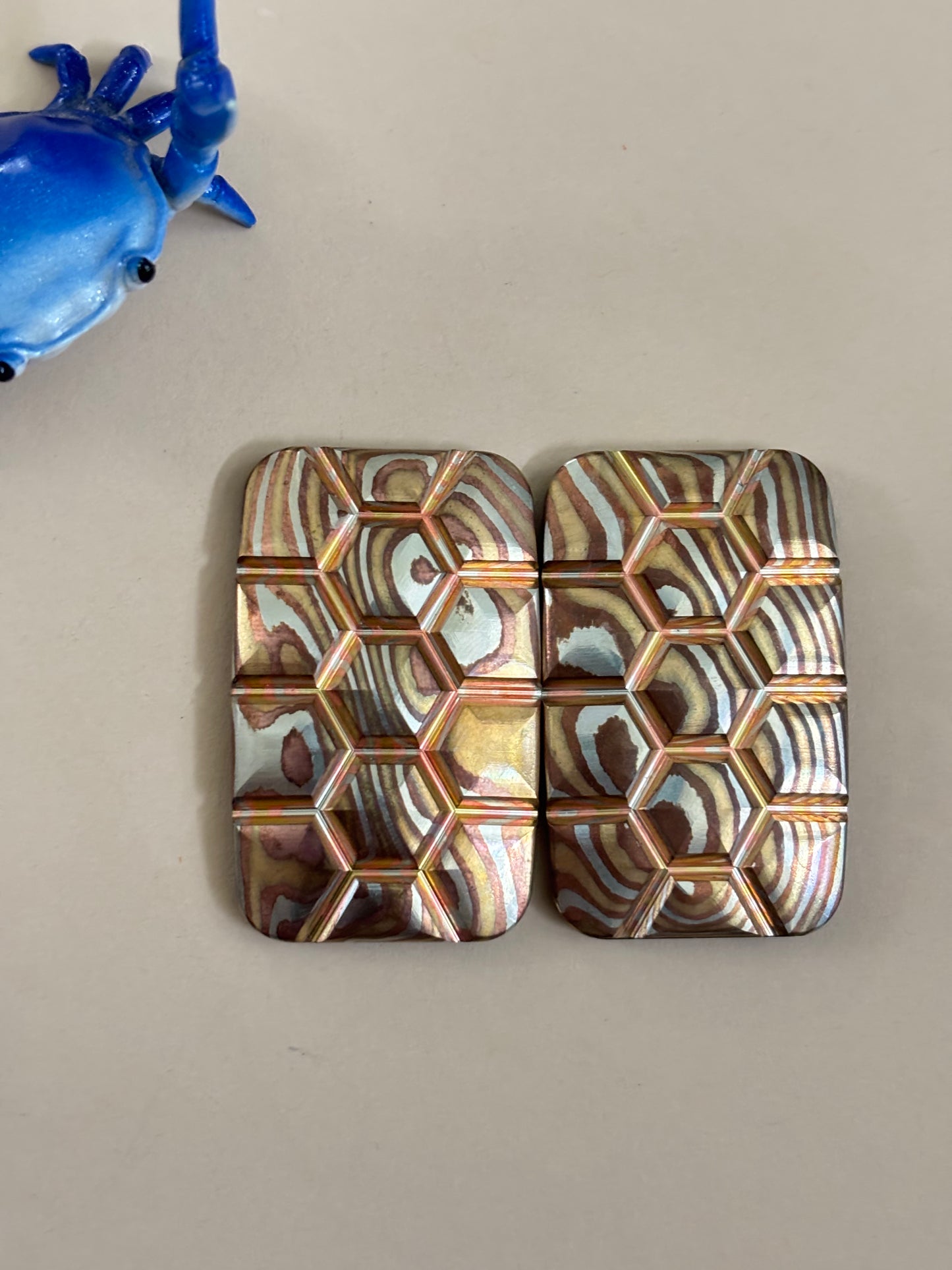 Magnus exotic custom turtle slider - Mokume/zirc - fidget toy