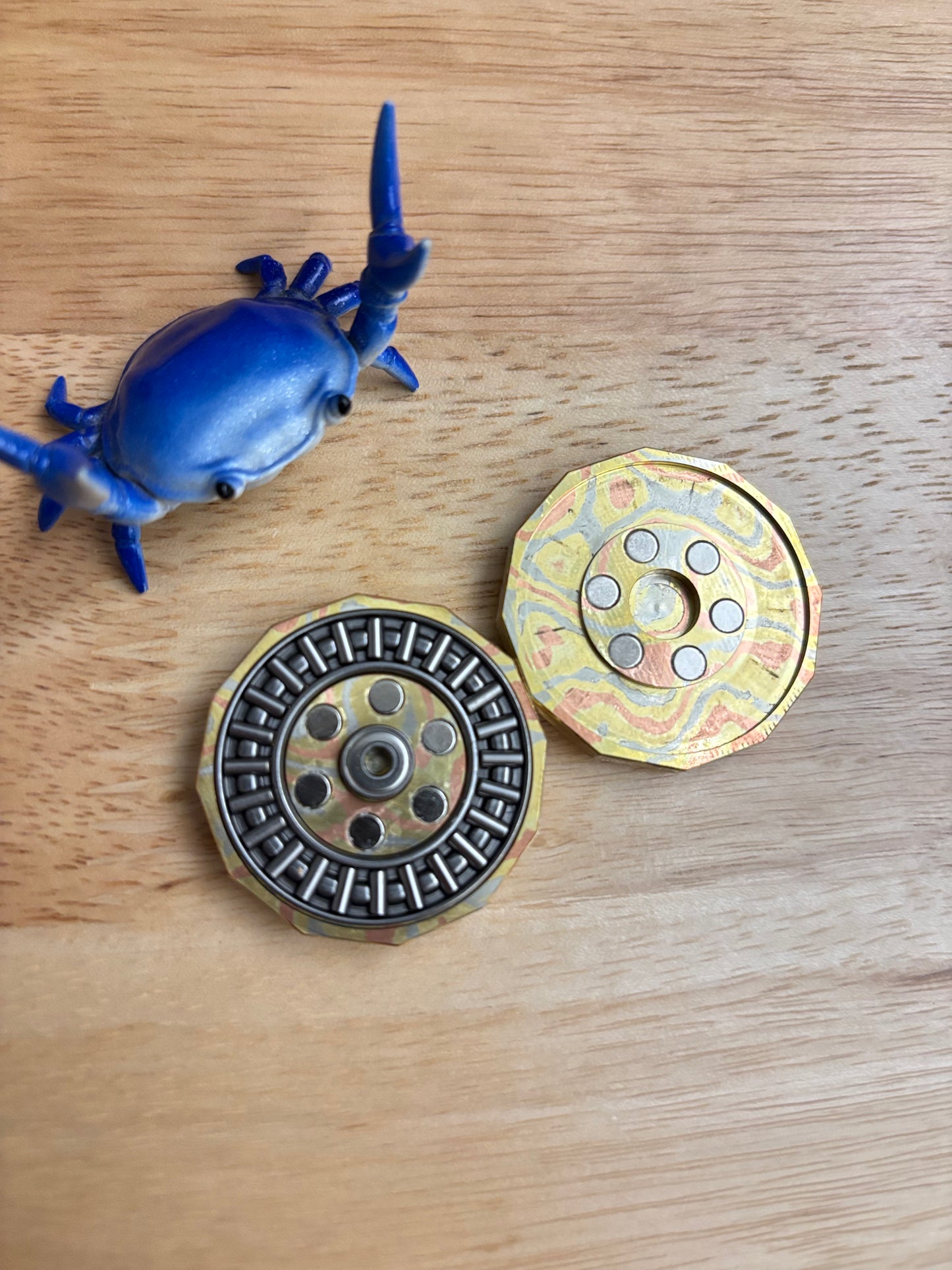 njthandpower NJT - Mokume stellar edge haptic coin - fidget toy