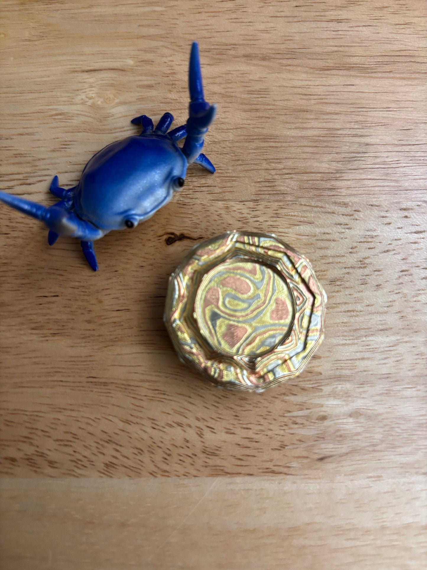 njthandpower NJT - Mokume stellar edge haptic coin - fidget toy