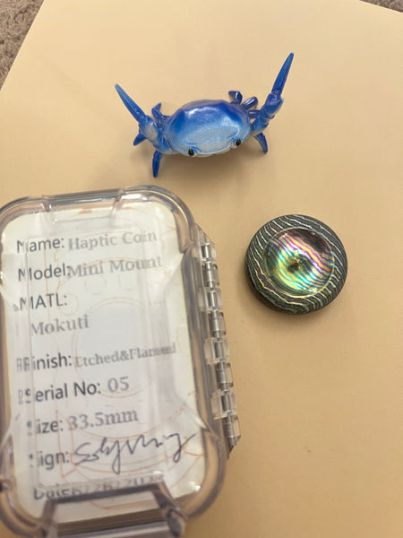 njthandpower NJT - mini mount mokuti  - haptic coin - fidget toy