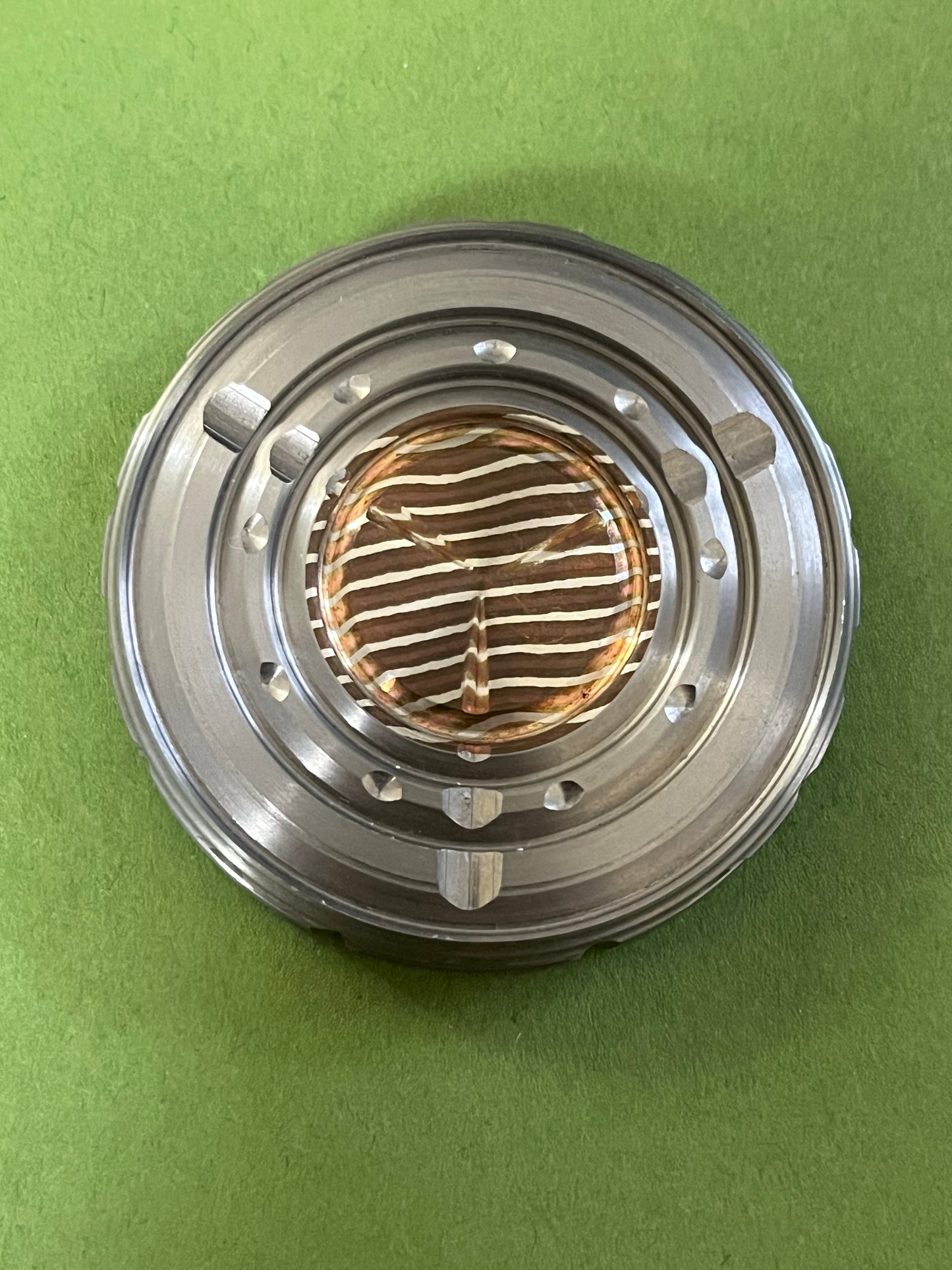 Meton boss giga-tron worry stone/spinning top - mokume/w/wc bearing - fidget toy