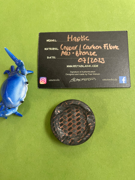 Rotablade carbon fiber/copper  - copper rotastone - haptic coin