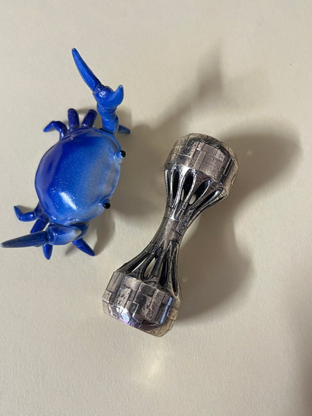 Mamba metals - knuckle bone - ruins small polish silver - fidget toy