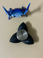 Damned design - triad - tungsten with ss button - fidget spinner - Fidget toy