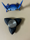 Damned design - triad - tungsten with ss button - fidget spinner - Fidget toy
