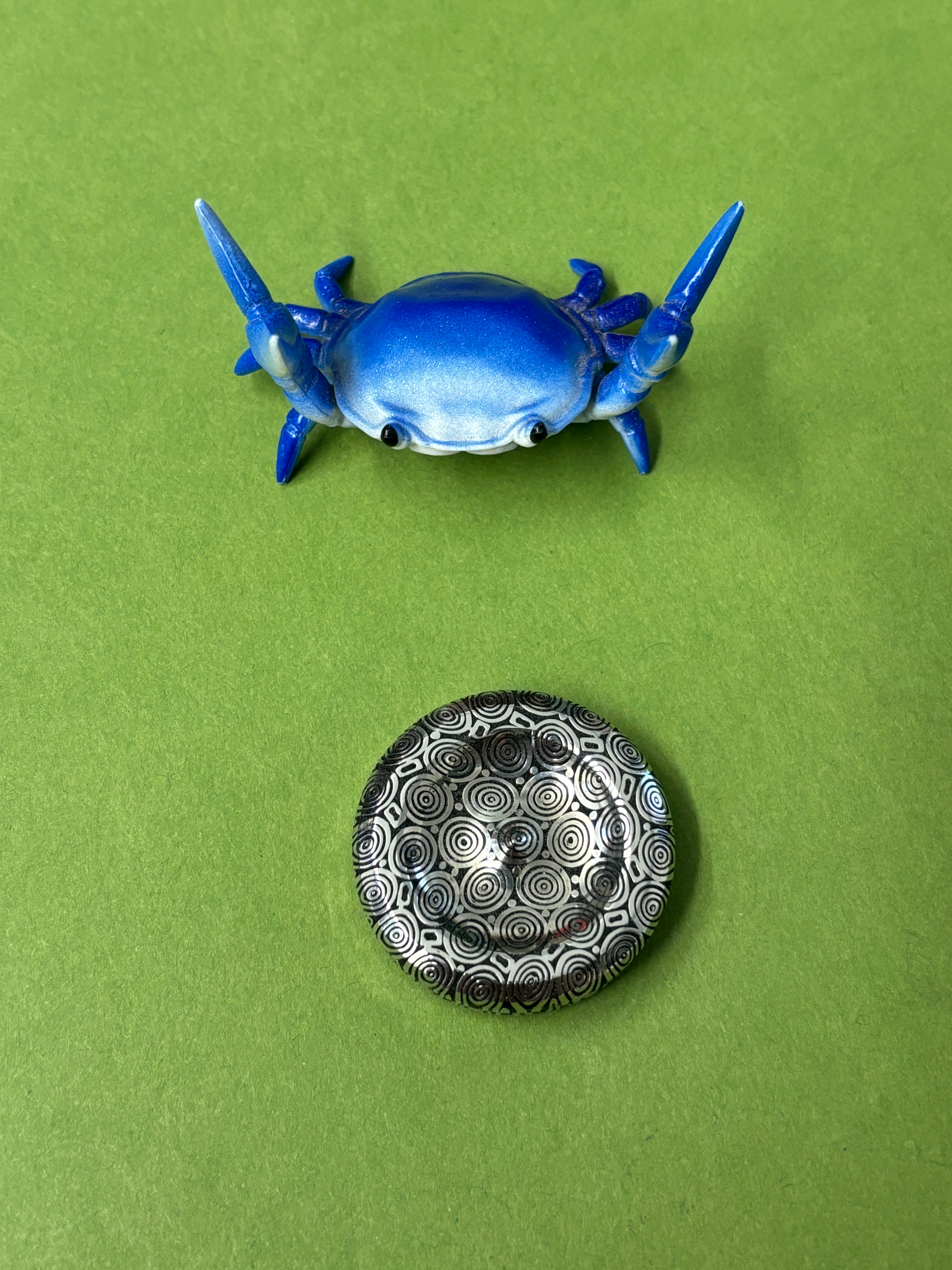 NJT HandPower Mini mount Coin フィジェットトイ njthandpower NJT - mini mount damasteel - haptic coin - fidget toy