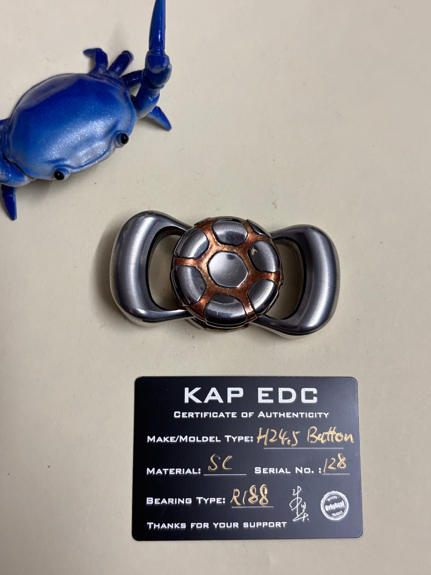 KAP - tungsten - horizon with SC button fidget spinner - fidget toy