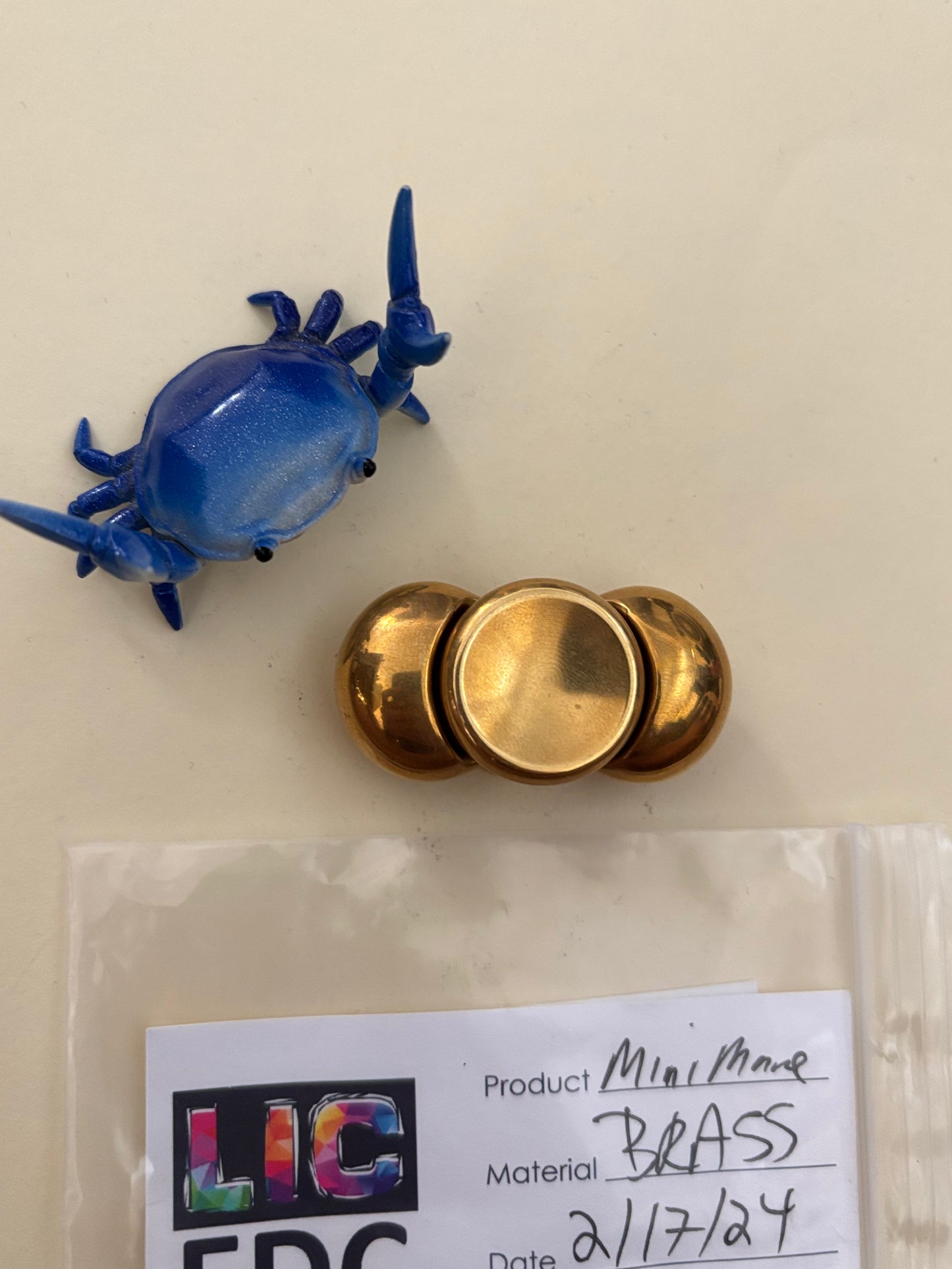 LIC mini mame - brass - fidget spinner  - fidget toy