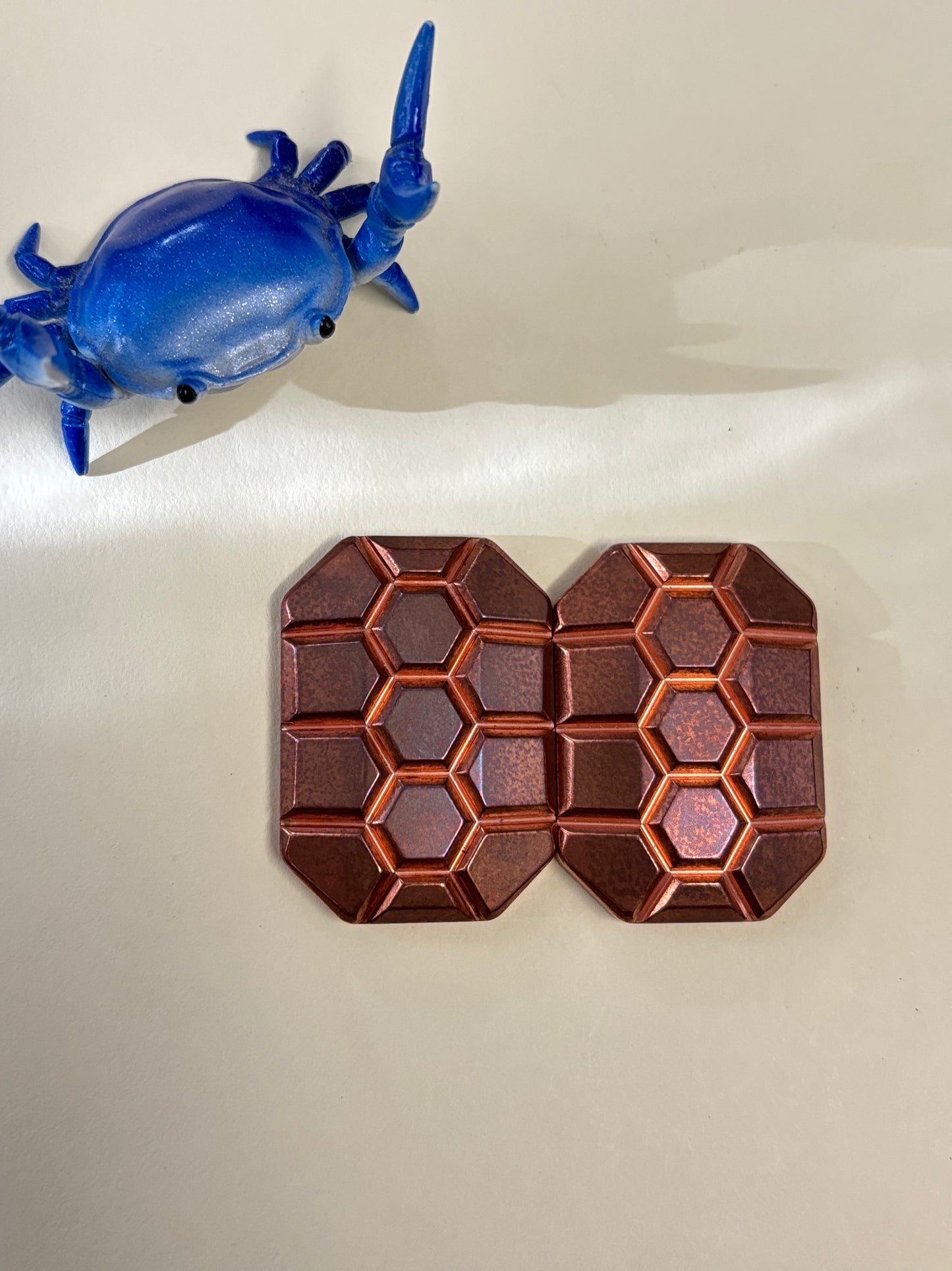 Magnus 2 click turtle slider - copper with zirc screw plate - fidget toy