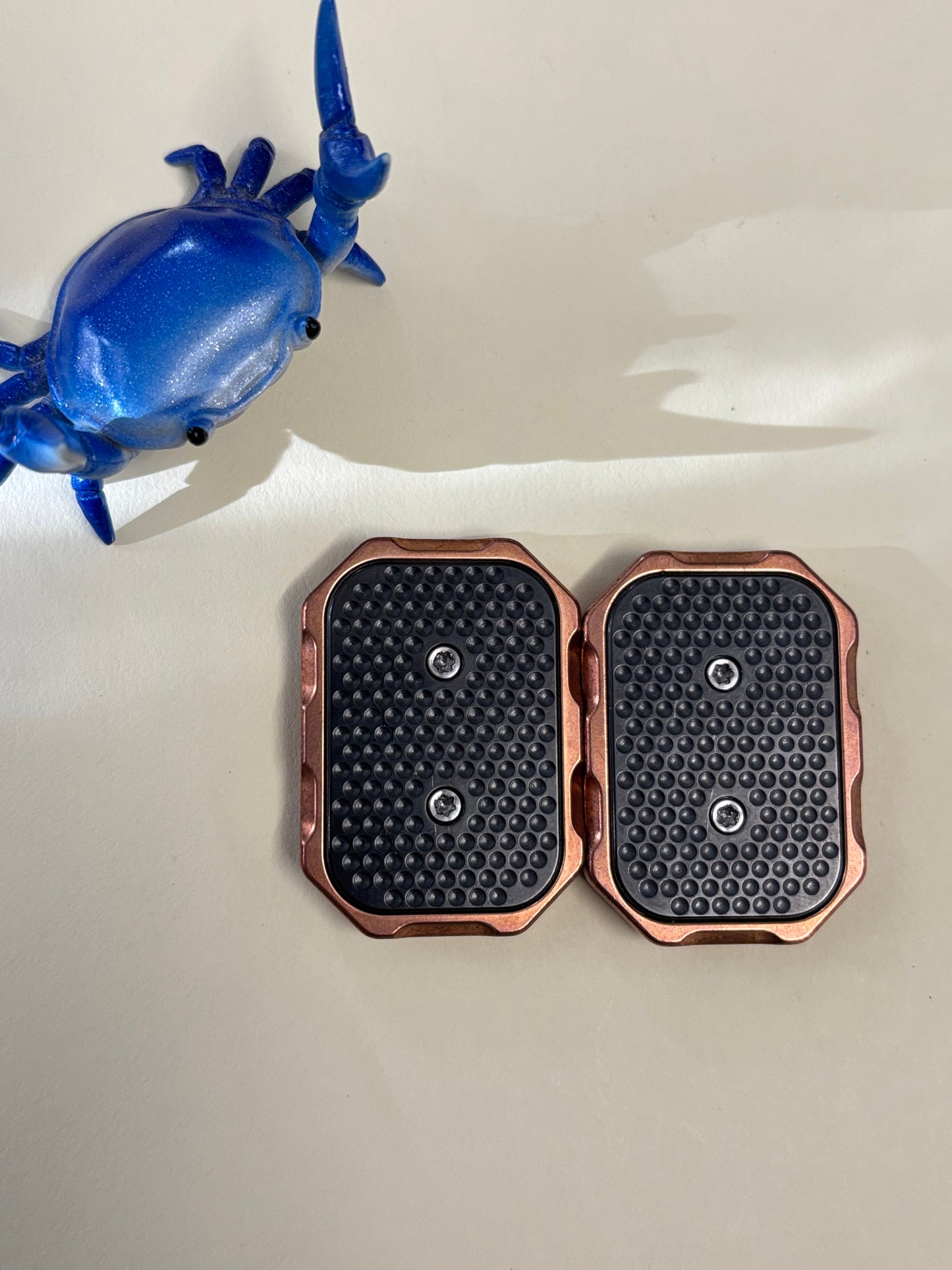 Magnus 2 click turtle slider - copper with zirc screw plate - fidget toy